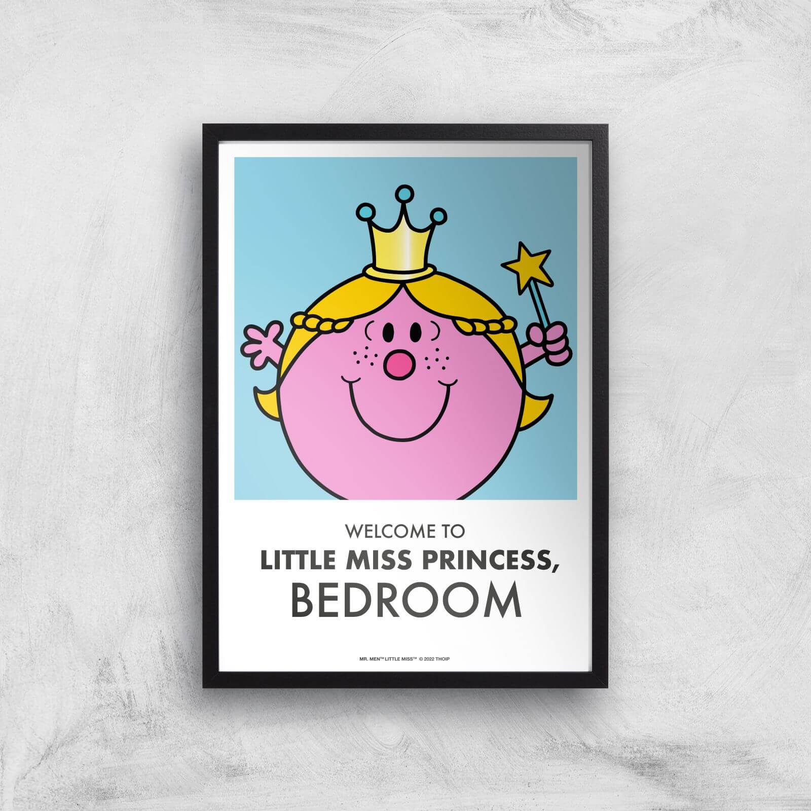 Mr Men & Little Miss Little Miss Princess Bedroom Giclee Art Print - A3 - Black Frame