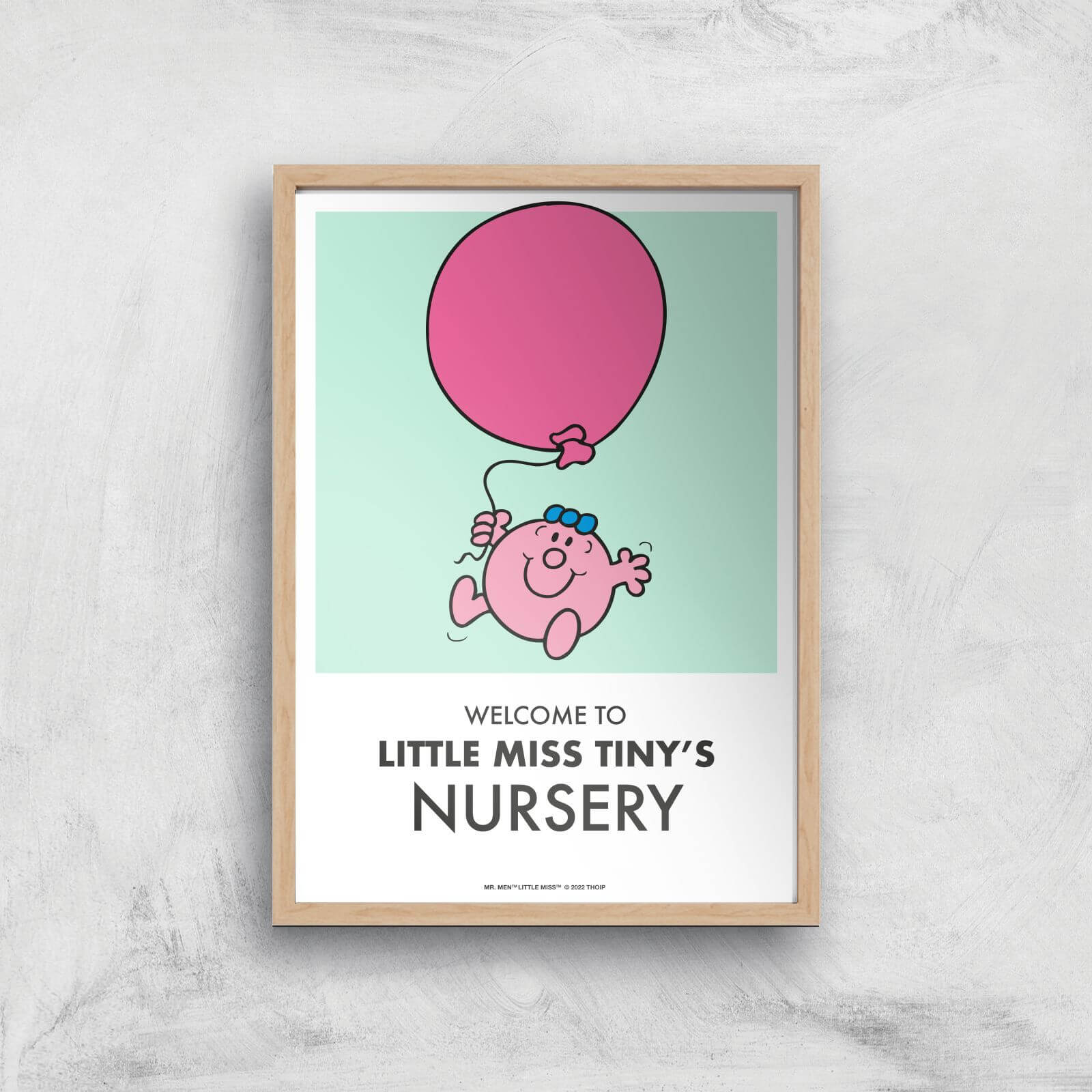Mr Men & Little Miss Little Miss Tiny's Nursery Giclee Art Print - A4 - Wooden Frame