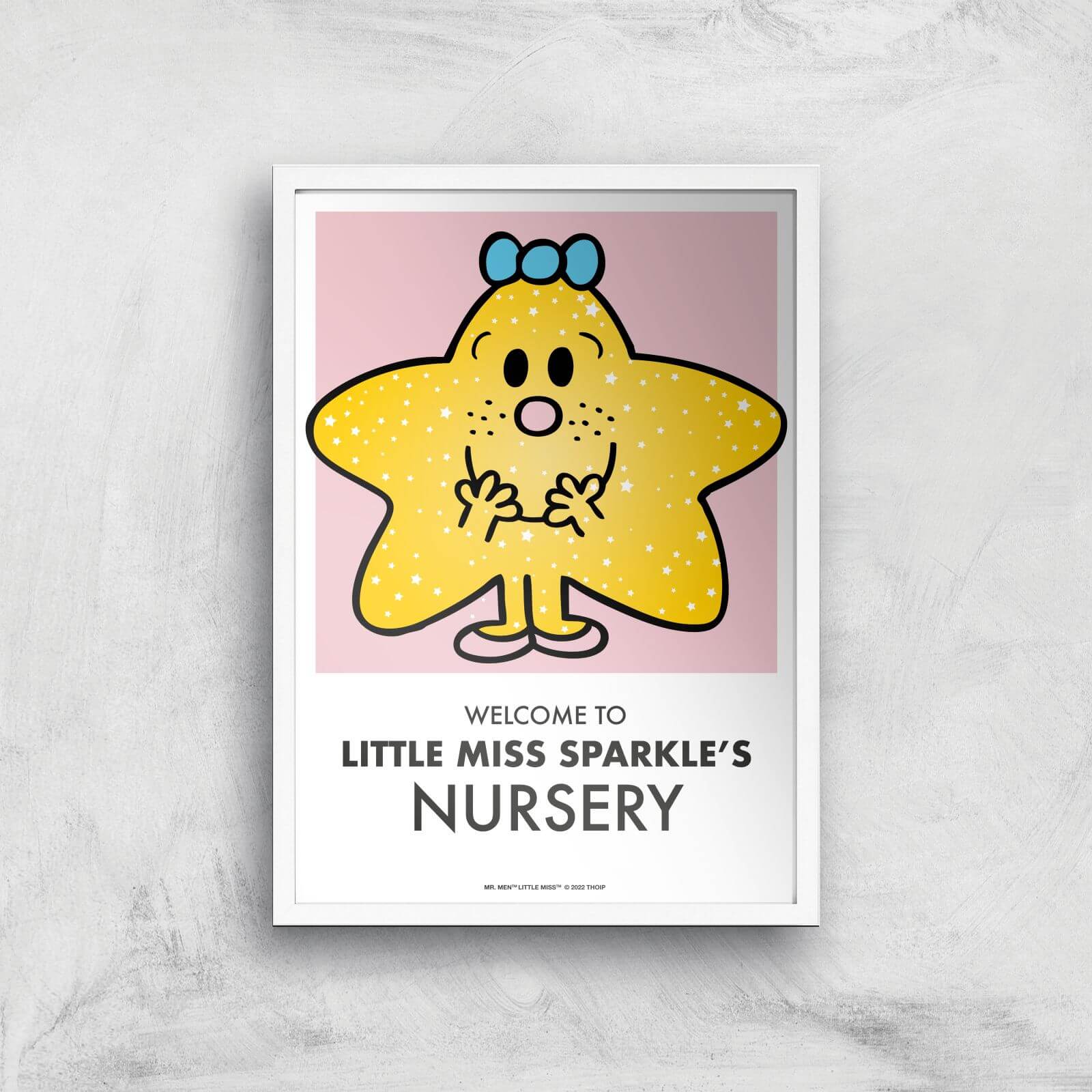 Mr Men & Little Miss Little Miss Sparkle's Nursery Giclee Art Print - A4 - White Frame