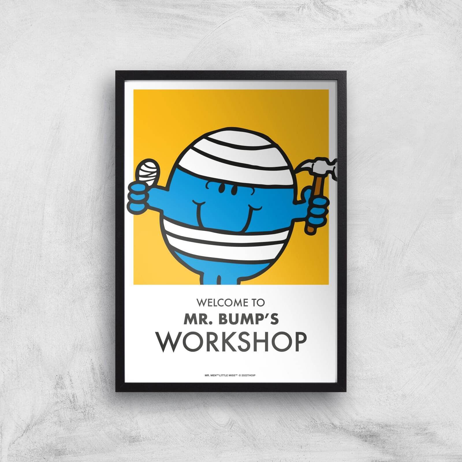Mr Men & Little Miss Mr. Bump's Workshop Giclee Art Print - A2 - Black Frame