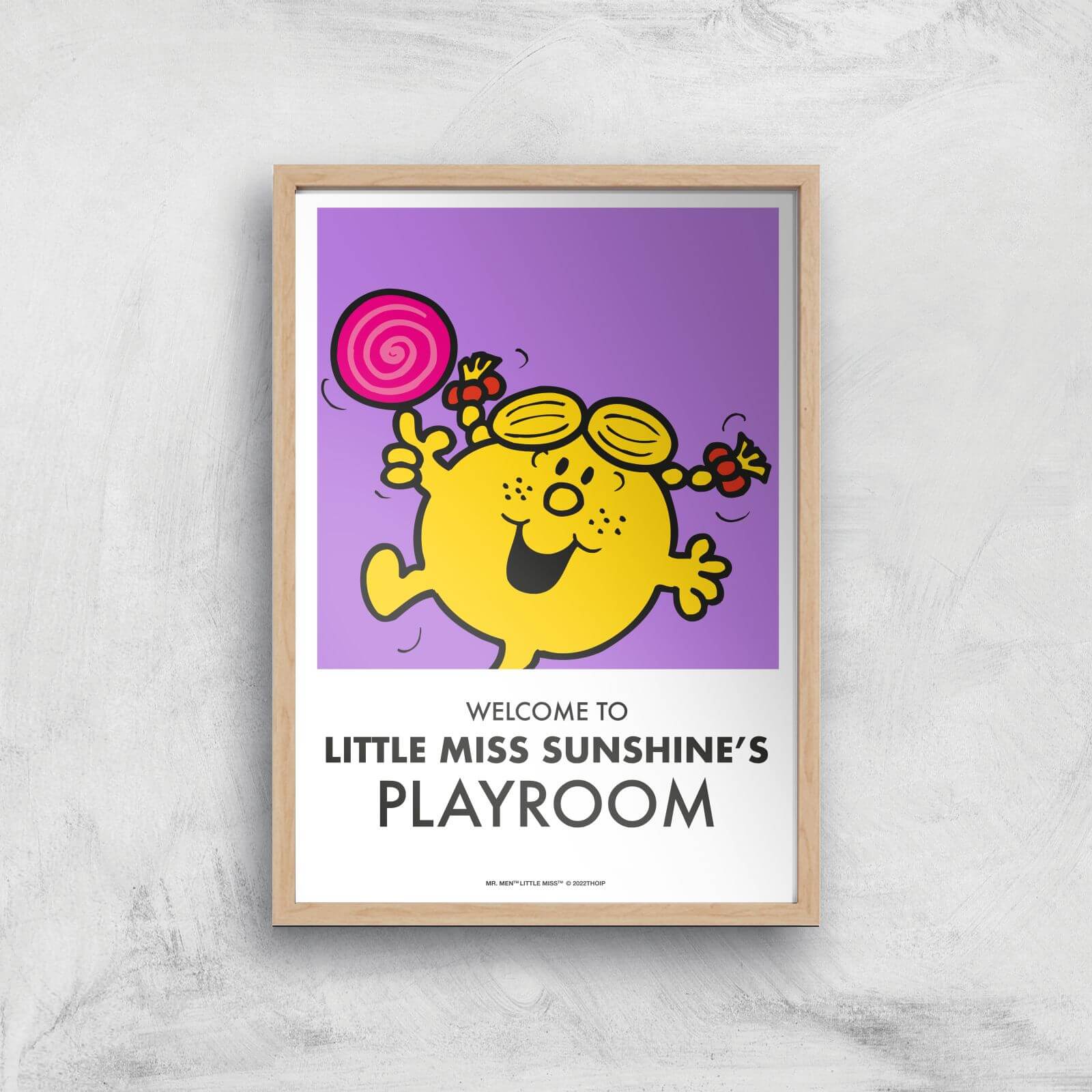 Mr Men & Little Miss Little Miss Sunshine's Playroom Giclee Art Print - A3 - Wooden Frame