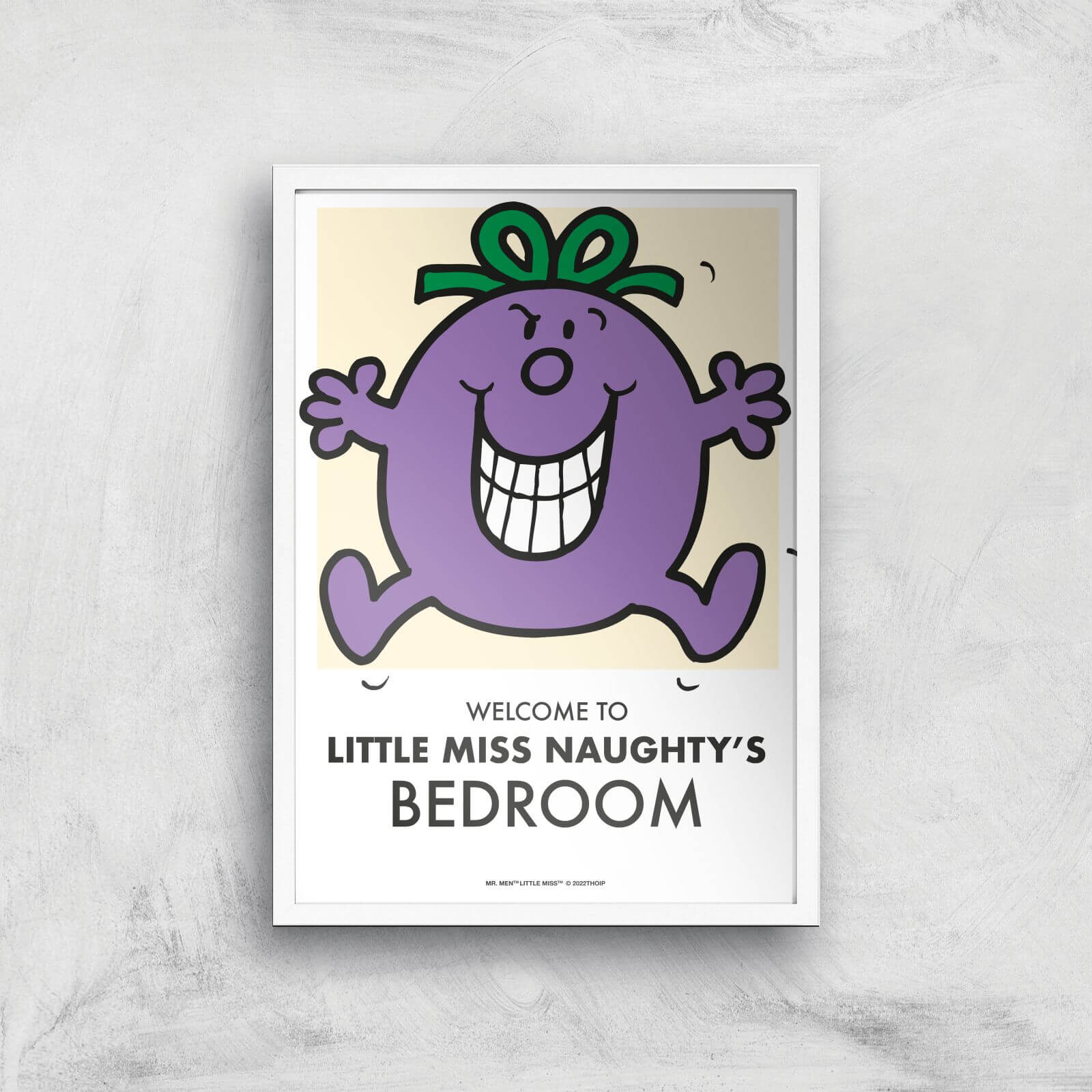 Mr Men & Little Miss Little Miss Naughty's Bedroom Giclee Art Print - A3 - White Frame