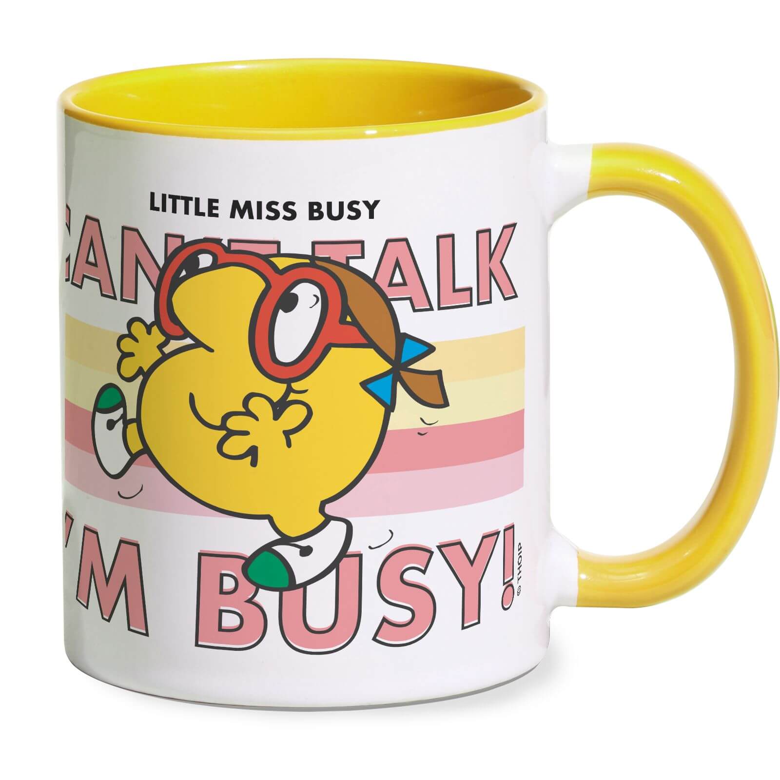 Mr Men & Little Miss Little Miss Busy Can't Talk I'm Busy Mug - Yellow