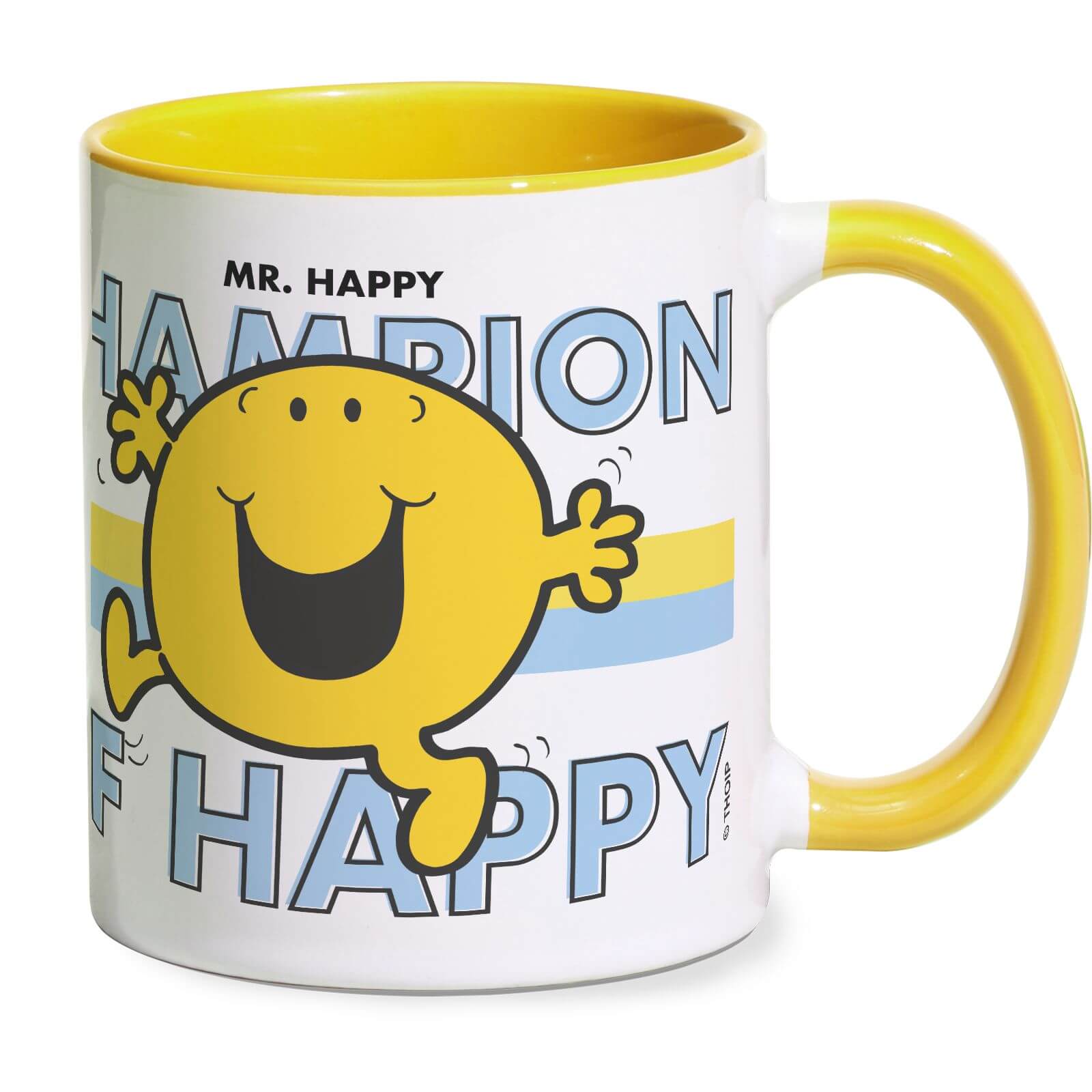 Mr Men & Little Miss Mr. Happy Champion Of Happy Mug - Yellow