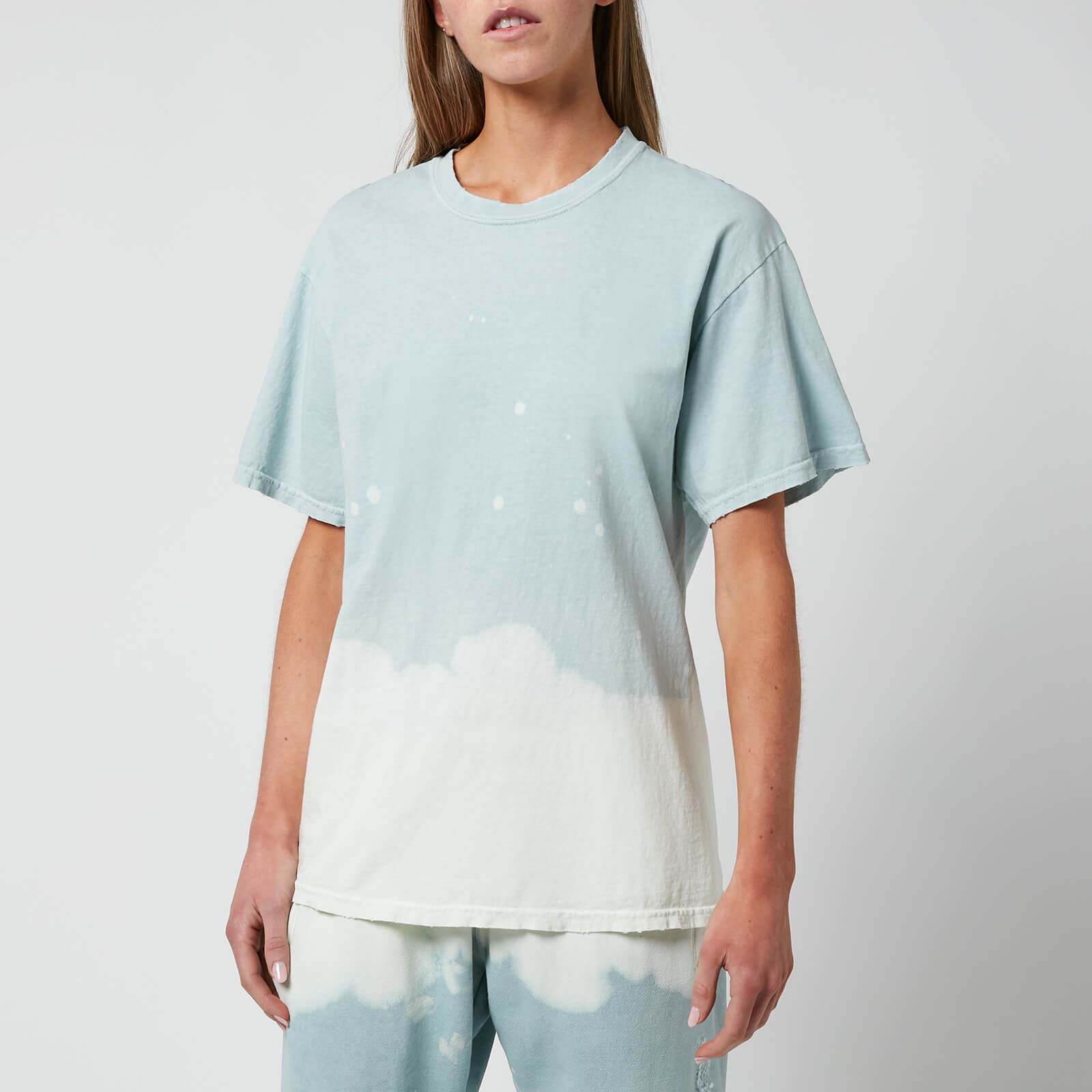 La Detresse Women's Seafoam Acid Wash T-Shirt - Green - XS