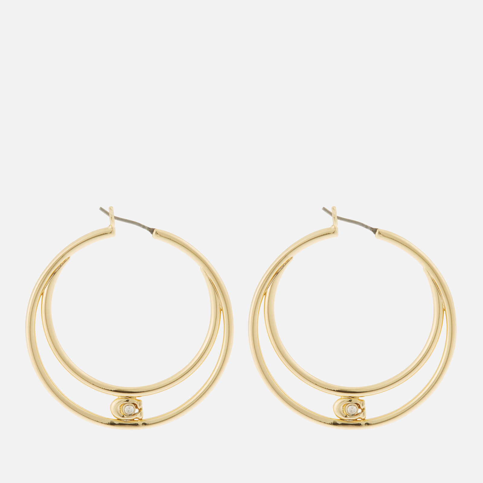 Coach Women's C Double Hoop Earrings - Gold