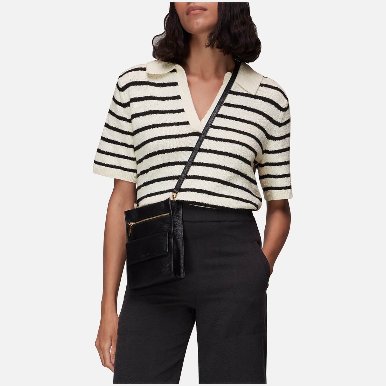 Whistles Women's Iva Knitted Stripe Polo Tee - Multi - XS