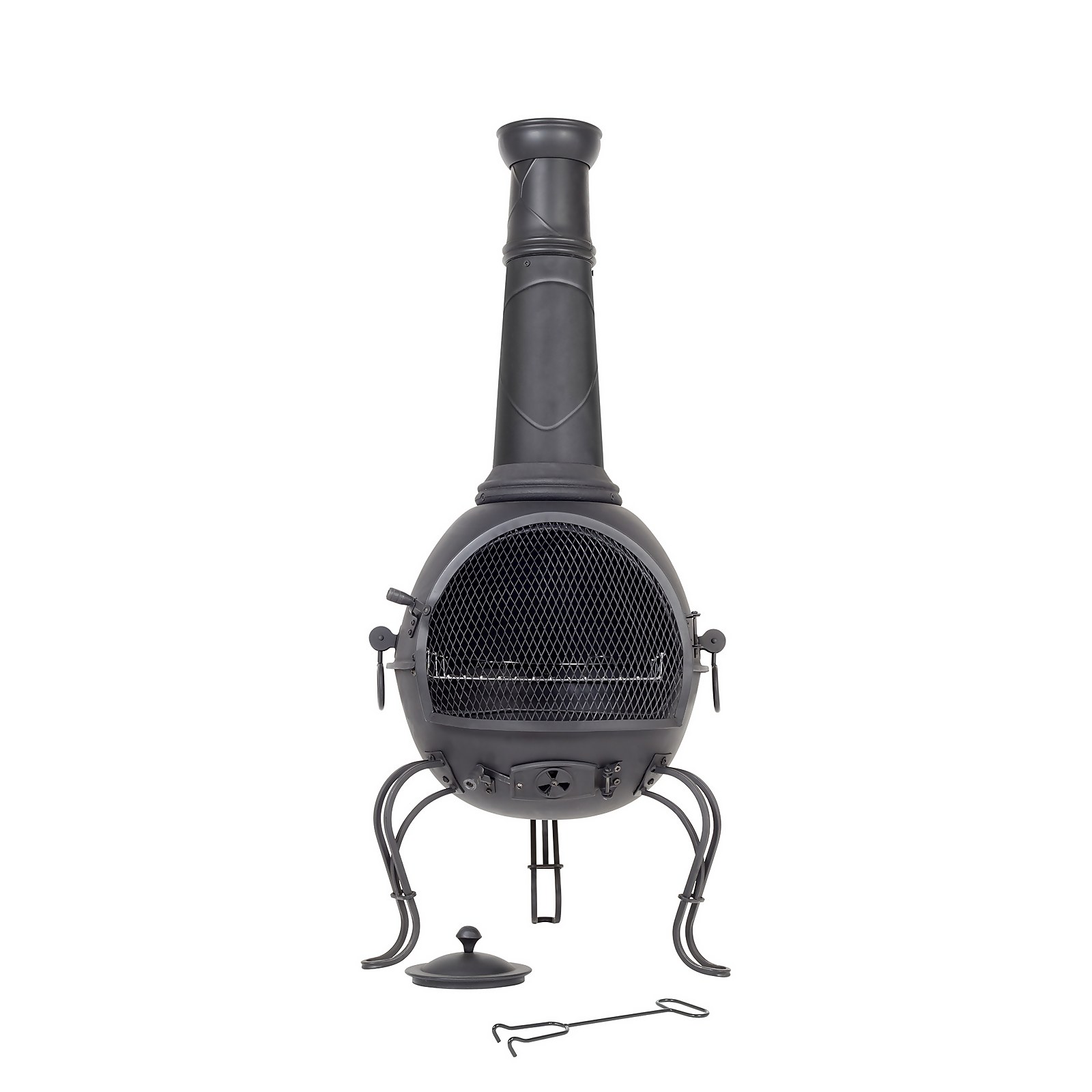 136cm Terrassenofen "Murcia" aus Stahl, schwarz