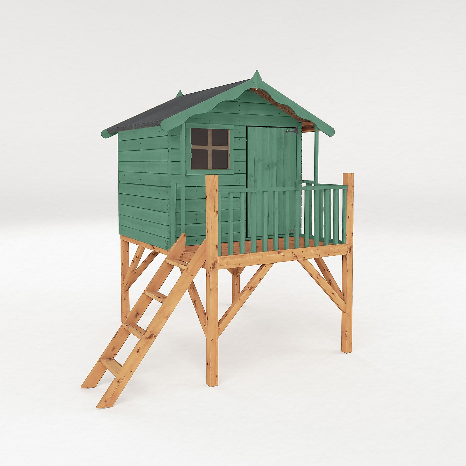 Photo of Country Living 5ft X 5ft Premium Hixon Tower Playhouse Painted + Installation - Aurora Green