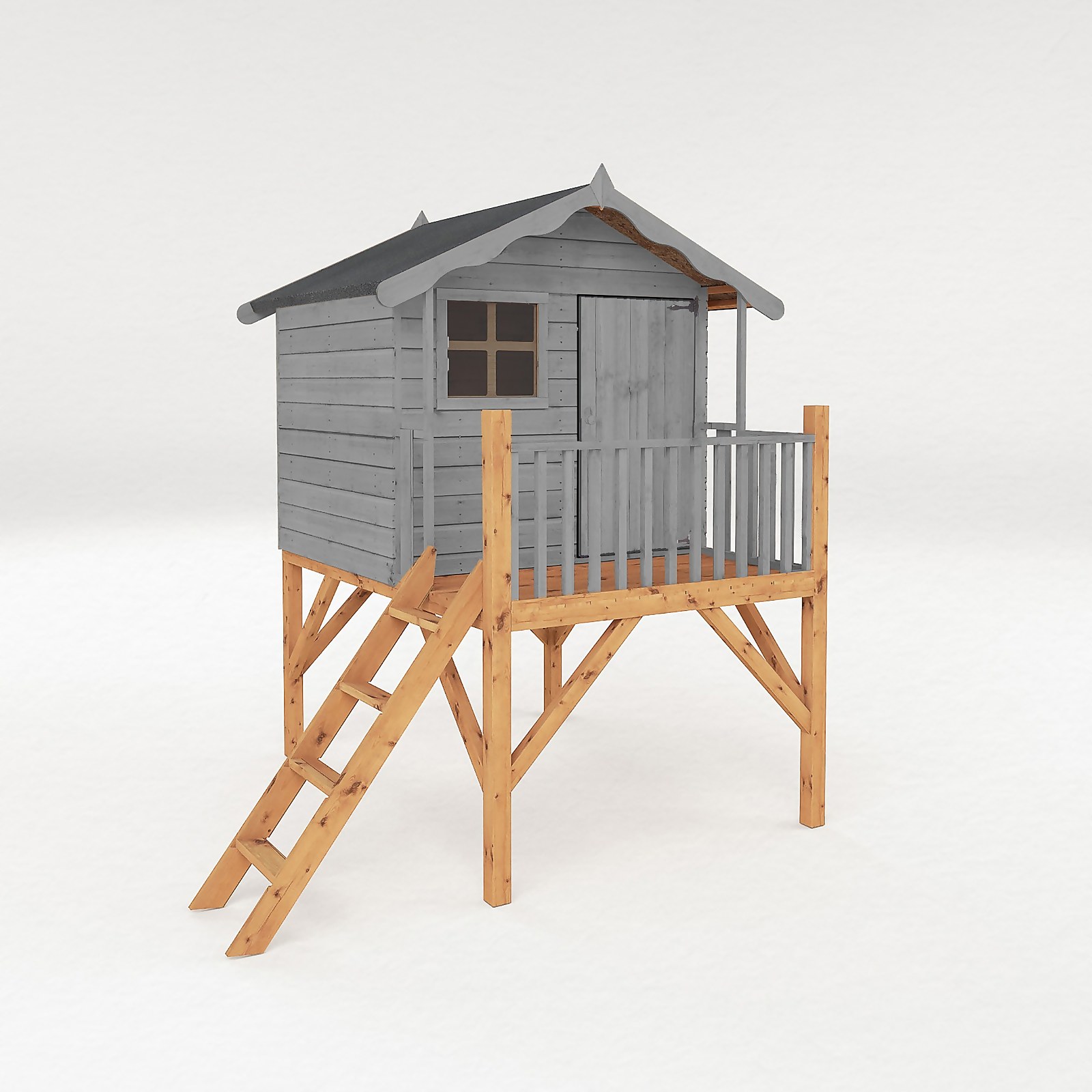 Photo of Country Living 5ft X 5ft Premium Hixon Tower Playhouse Painted + Installation - Thorpe Towers Grey