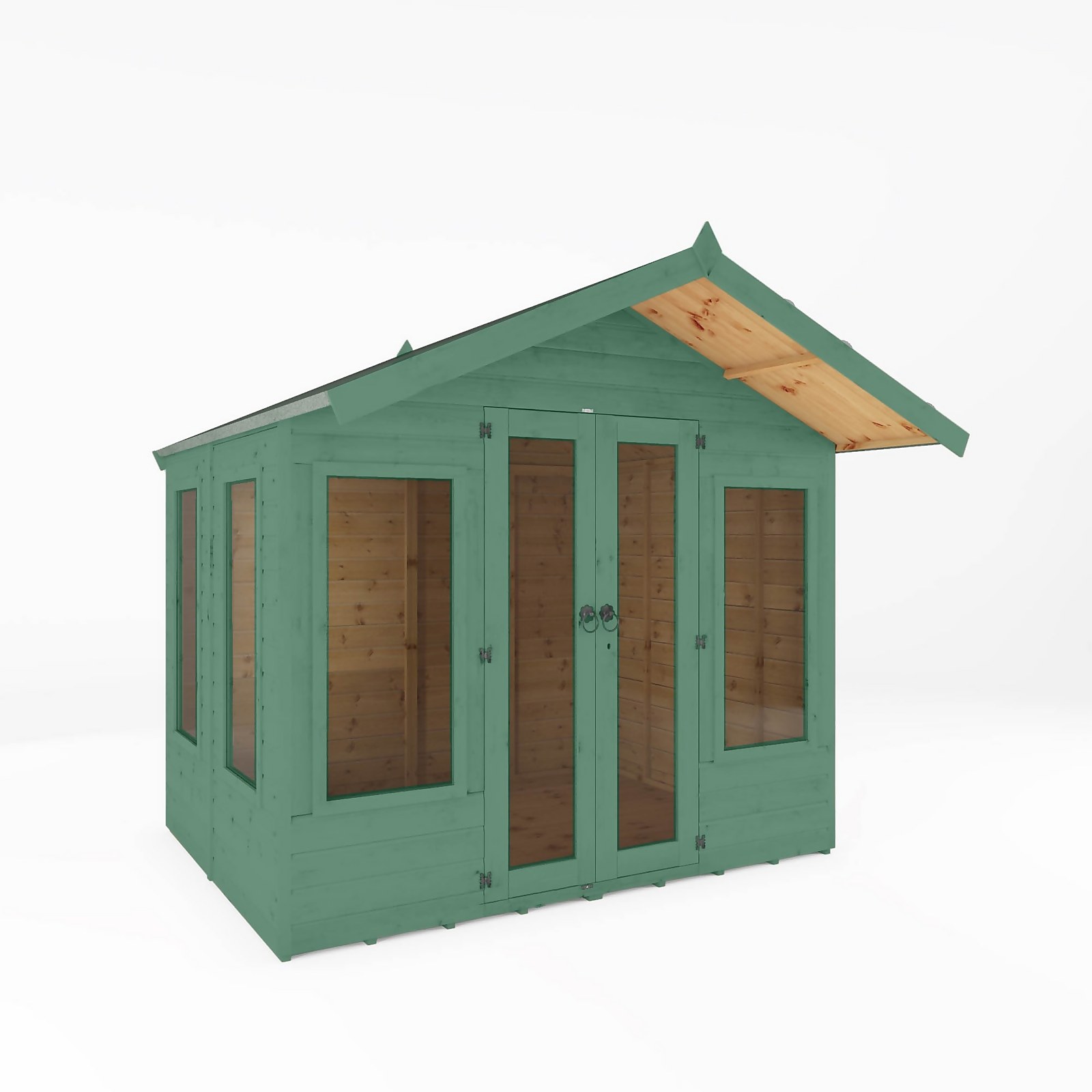 Photo of Country Living Premium Hatton 6ft X 8ft Contemporary Summerhouse Painted + Installation - Aurora Green