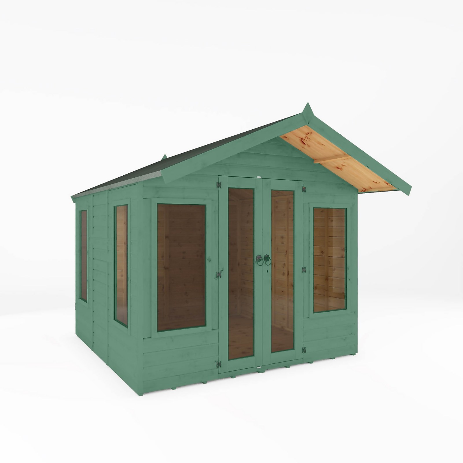 Photo of Country Living Premium Hatton 8ft X 8ft Contemporary Summerhouse Painted + Installation - Aurora Green