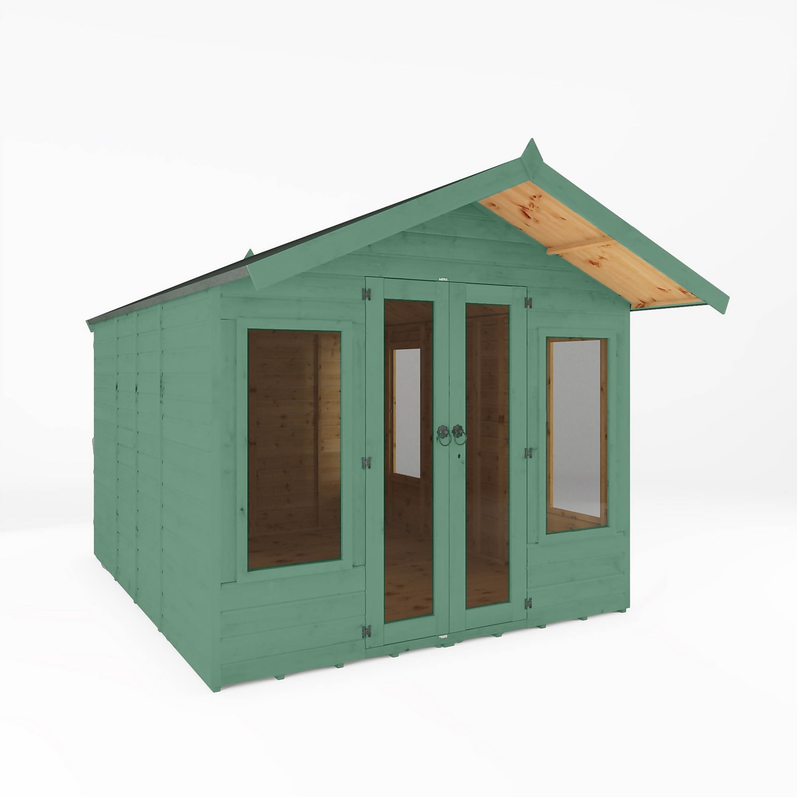 Photo of Country Living Premium Hatton 10ft X 8ft Contemporary Summerhouse Painted + Installation - Aurora Green
