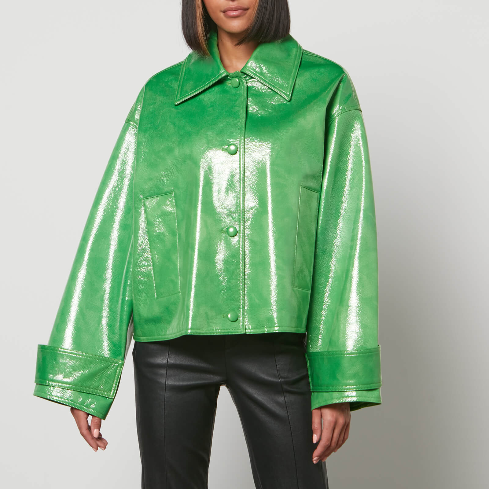 stand studio women's charleen jacket - bright green - eu 36/uk 8