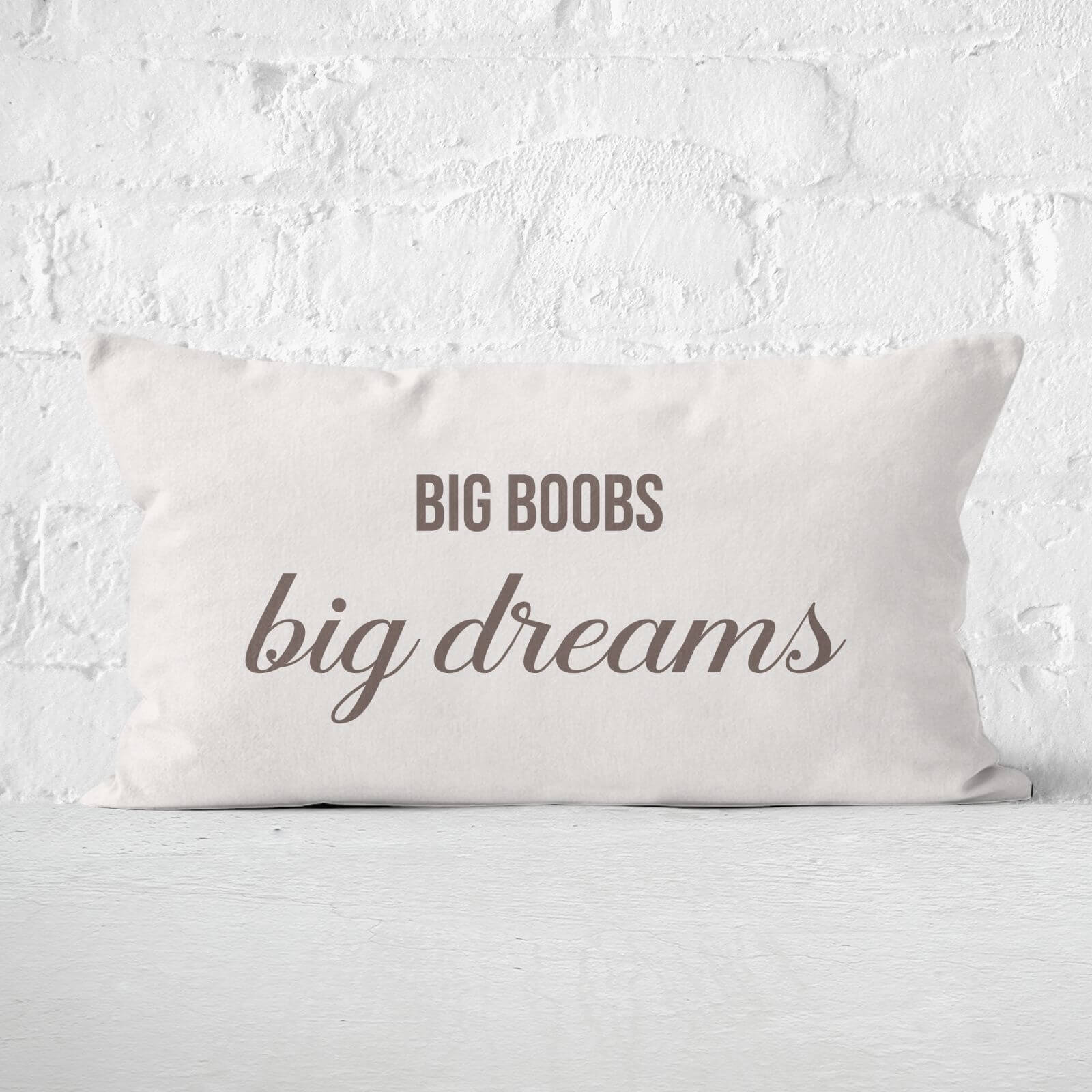 Big Boobs Big Dreams Rectangular Cushion - 30x50cm - Soft Touch