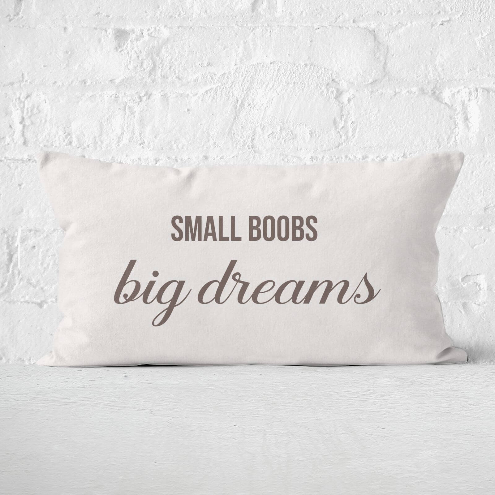 Small Boobs Big Dreams Rectangular Cushion - 30x50cm - Soft Touch