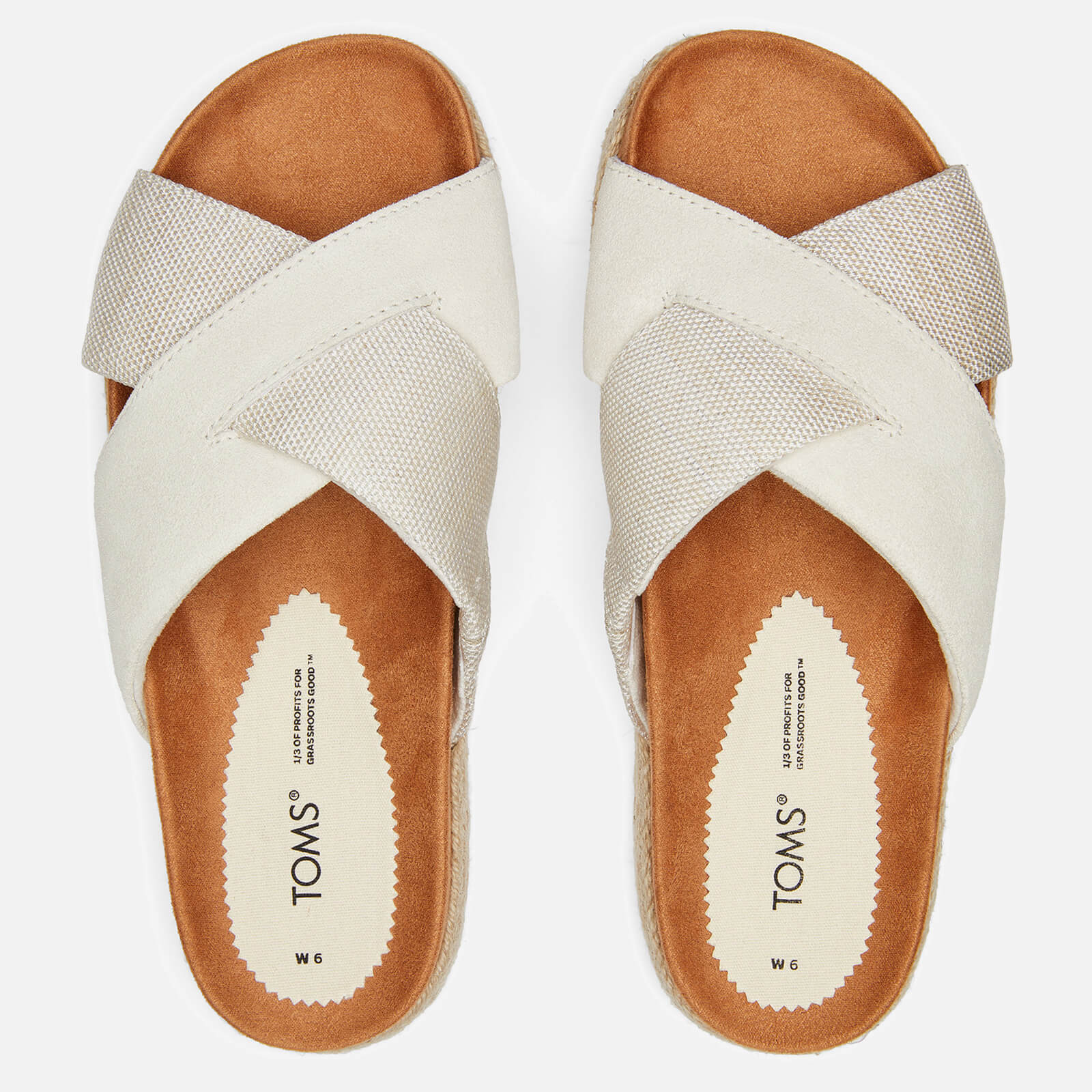 Toms Women's Paloma Cross Front Sandals - Egret/melange - Uk 5 10018188 Mens Footwear, White
