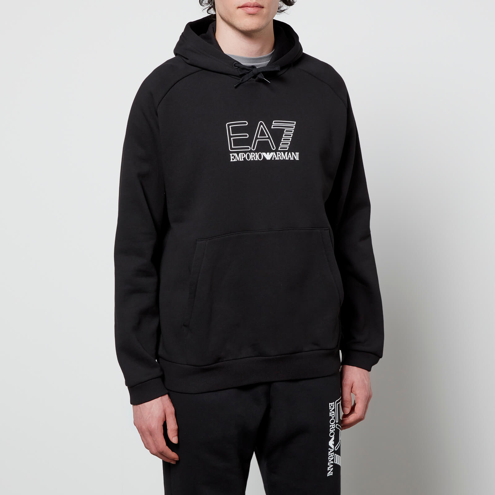 ea7 men's visability fleece hoodie - black - xl
