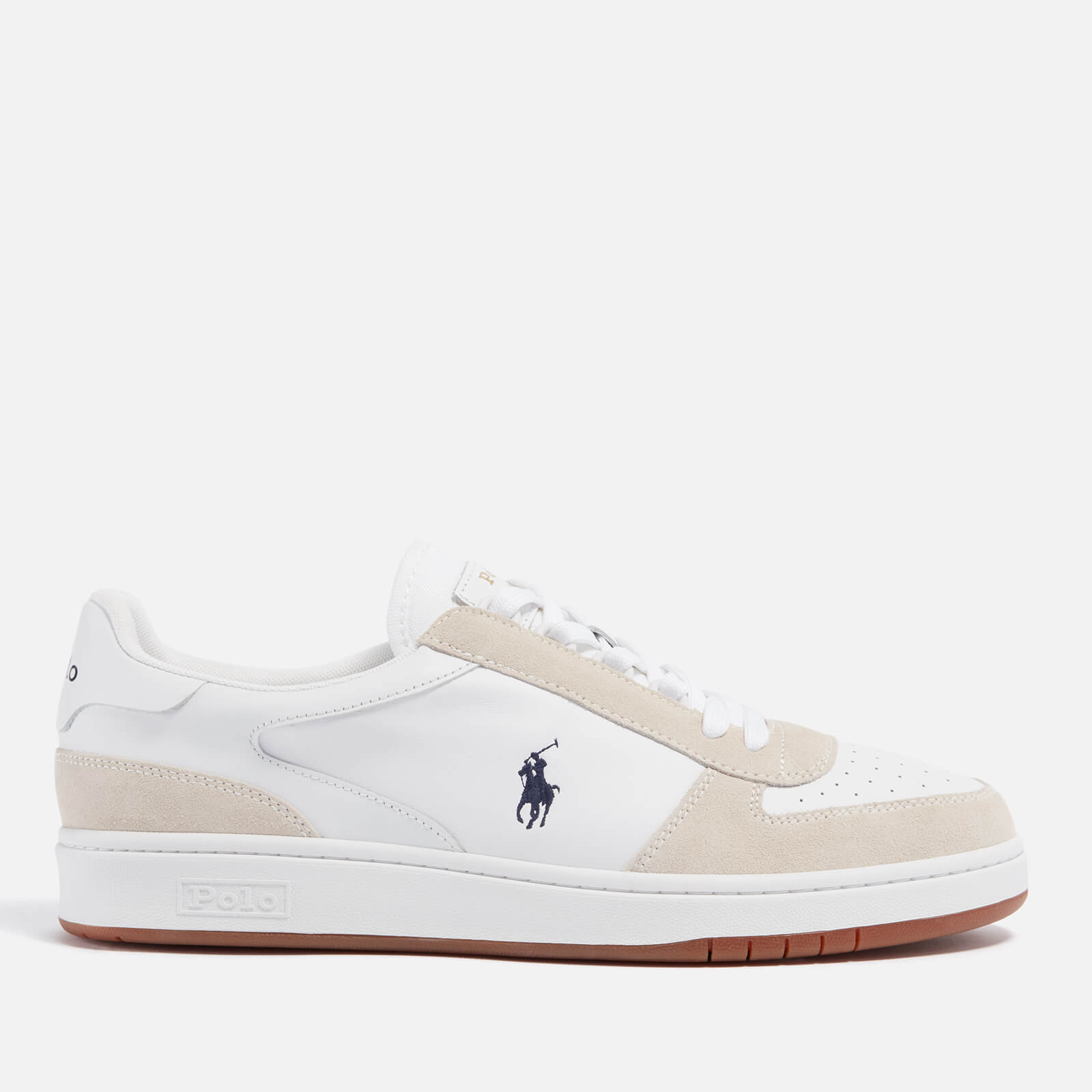 Polo Ralph Lauren Men’s Polo Court Leather/Suede Trainers - White/Newport Navy PP