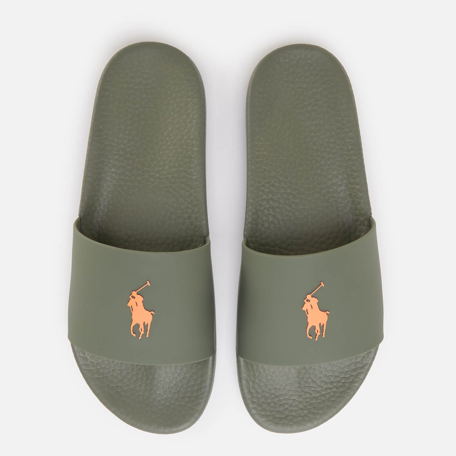 Polo Ralph Lauren Men's Pp Slide Sandals - Army Olive/Sailing Orange PP - UK 7