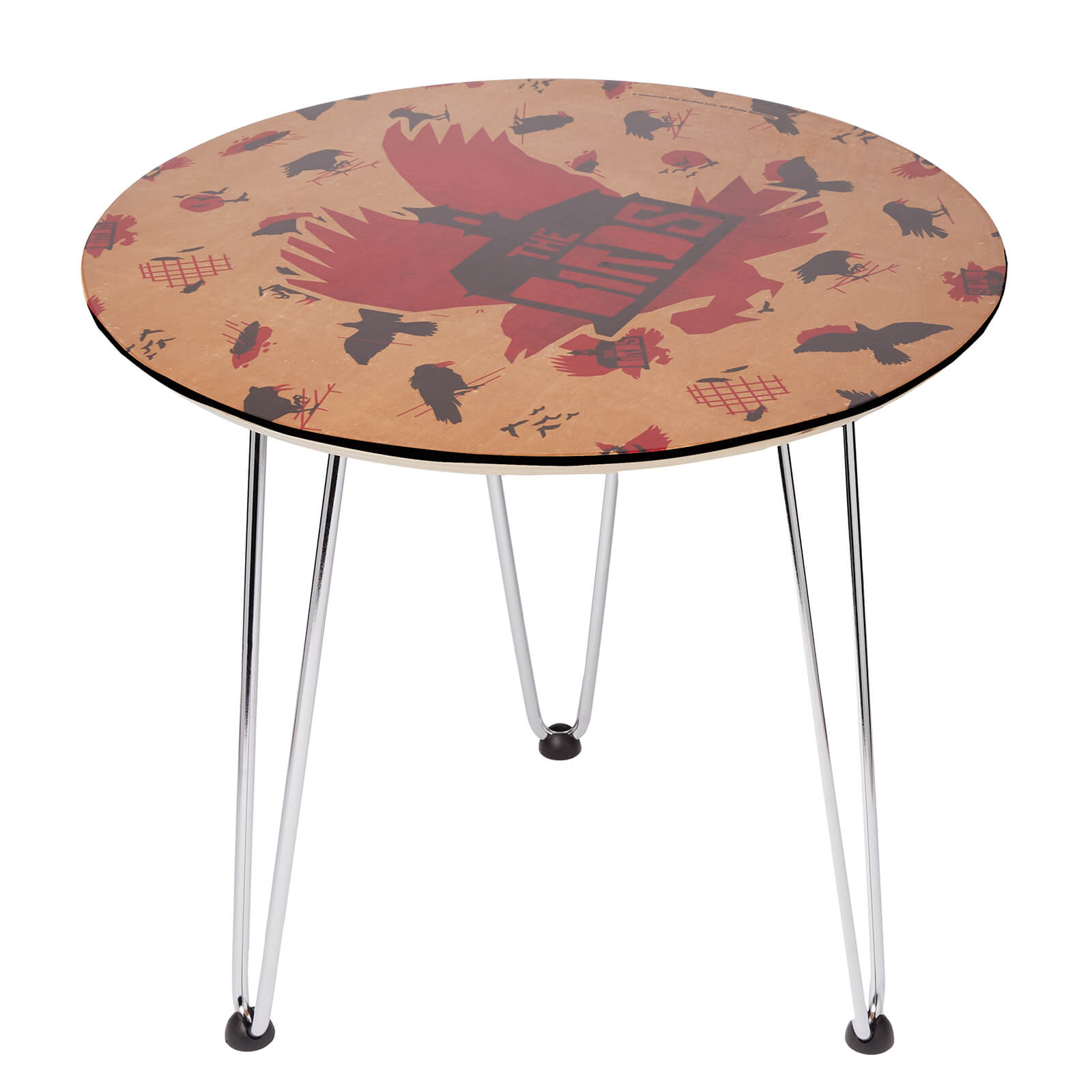 Decorsome x Hitchcock The Birds Flight Collage Wooden Side Table - White