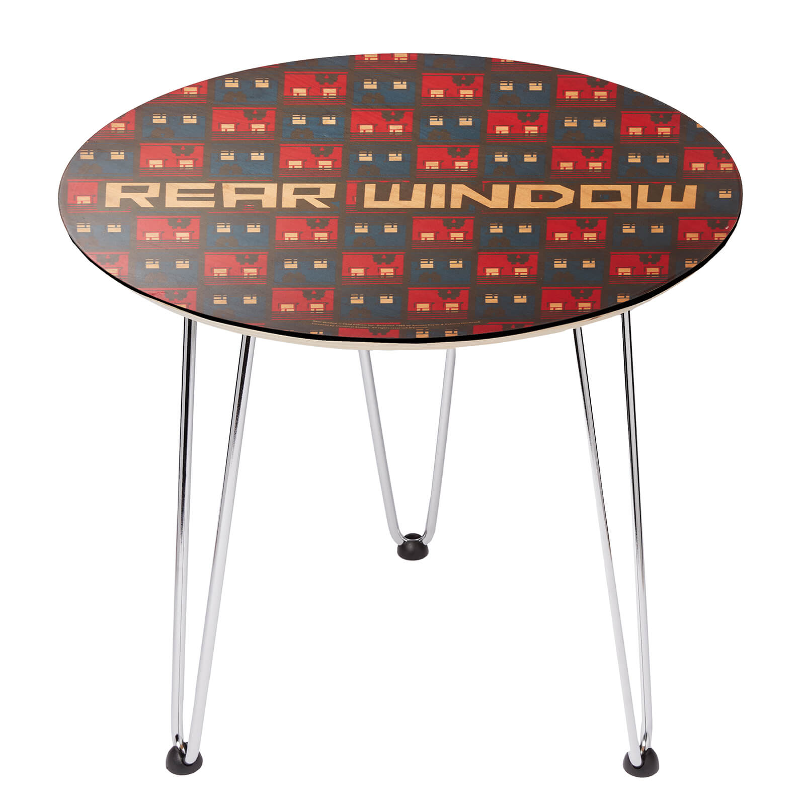 Decorsome x Hitchcock Rear Window Silhouettes Wooden Side Table - Silver