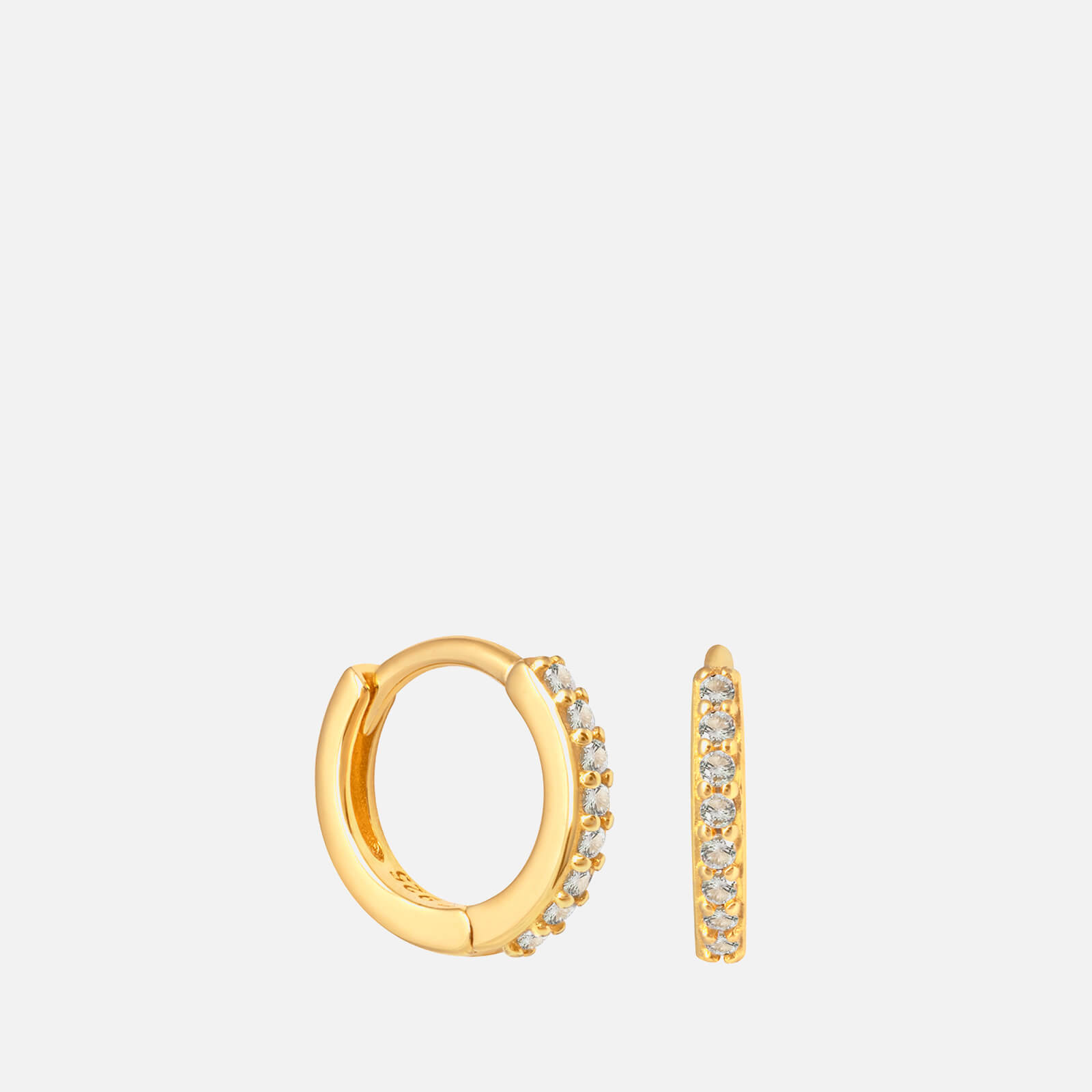 Astrid & Miyu Women's Aquamarine Huggies - Gold