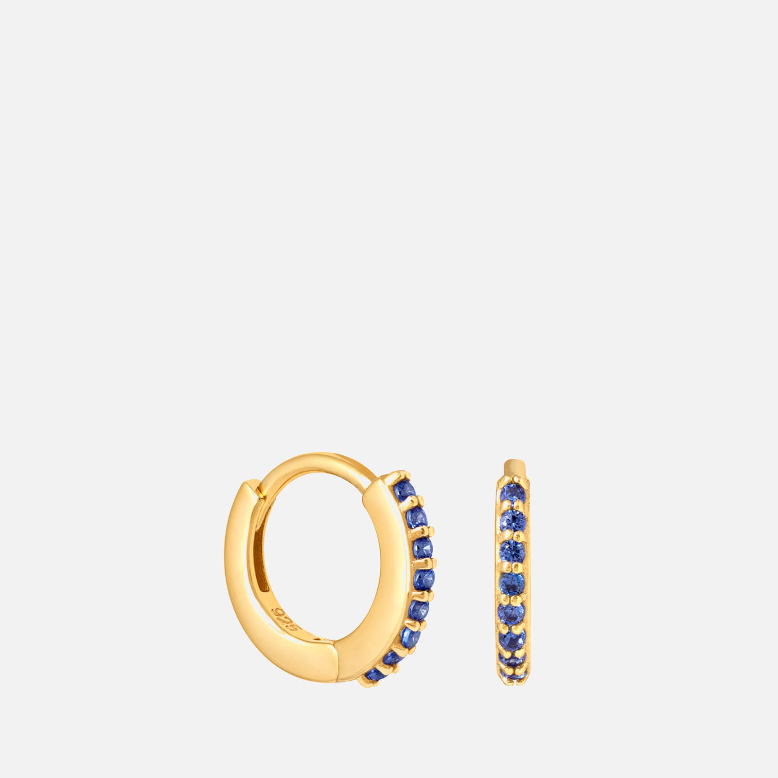 Astrid & Miyu Women's Sapphire Huggies - Gold