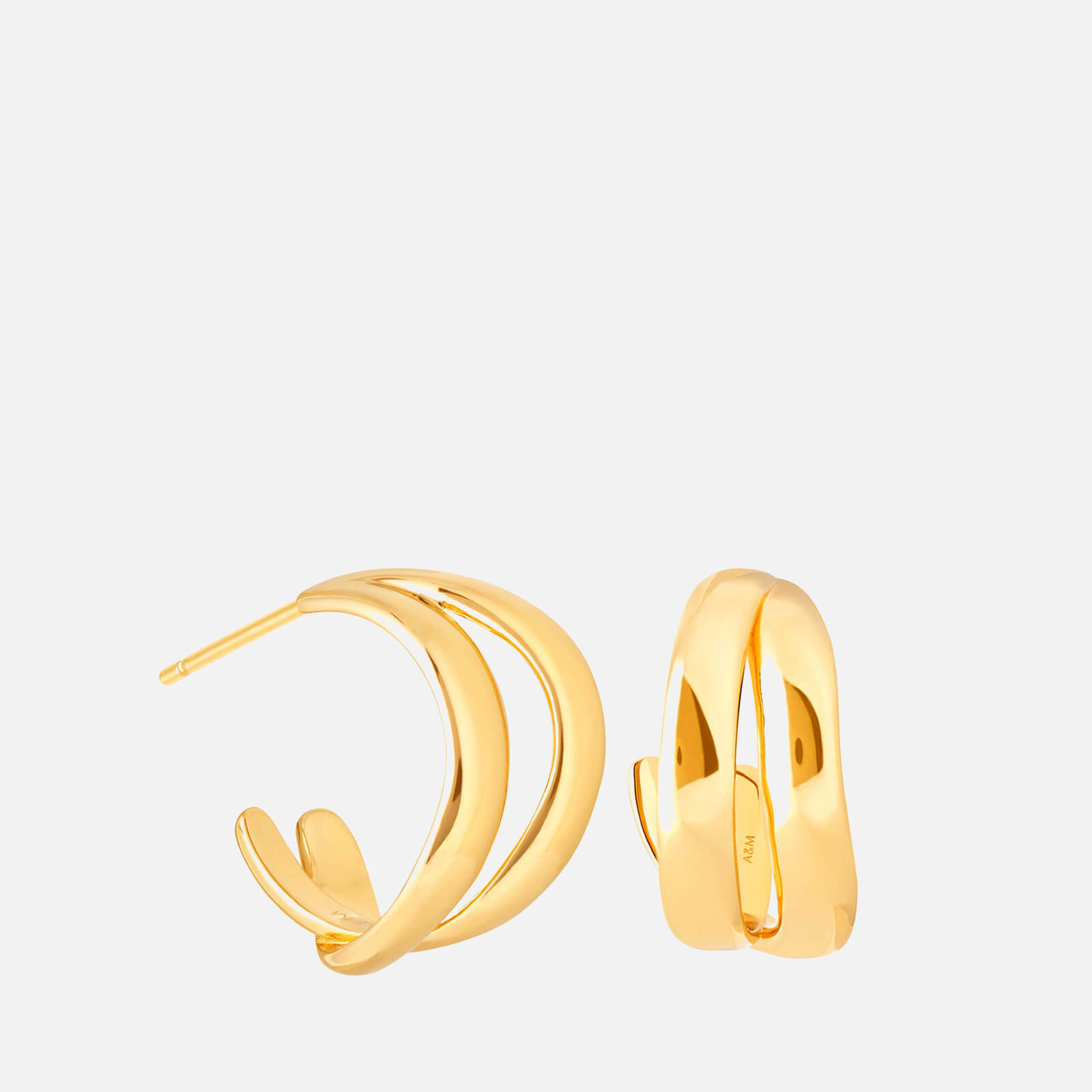 Astrid & Miyu Women's Molten Duo Small Hoops - Gold