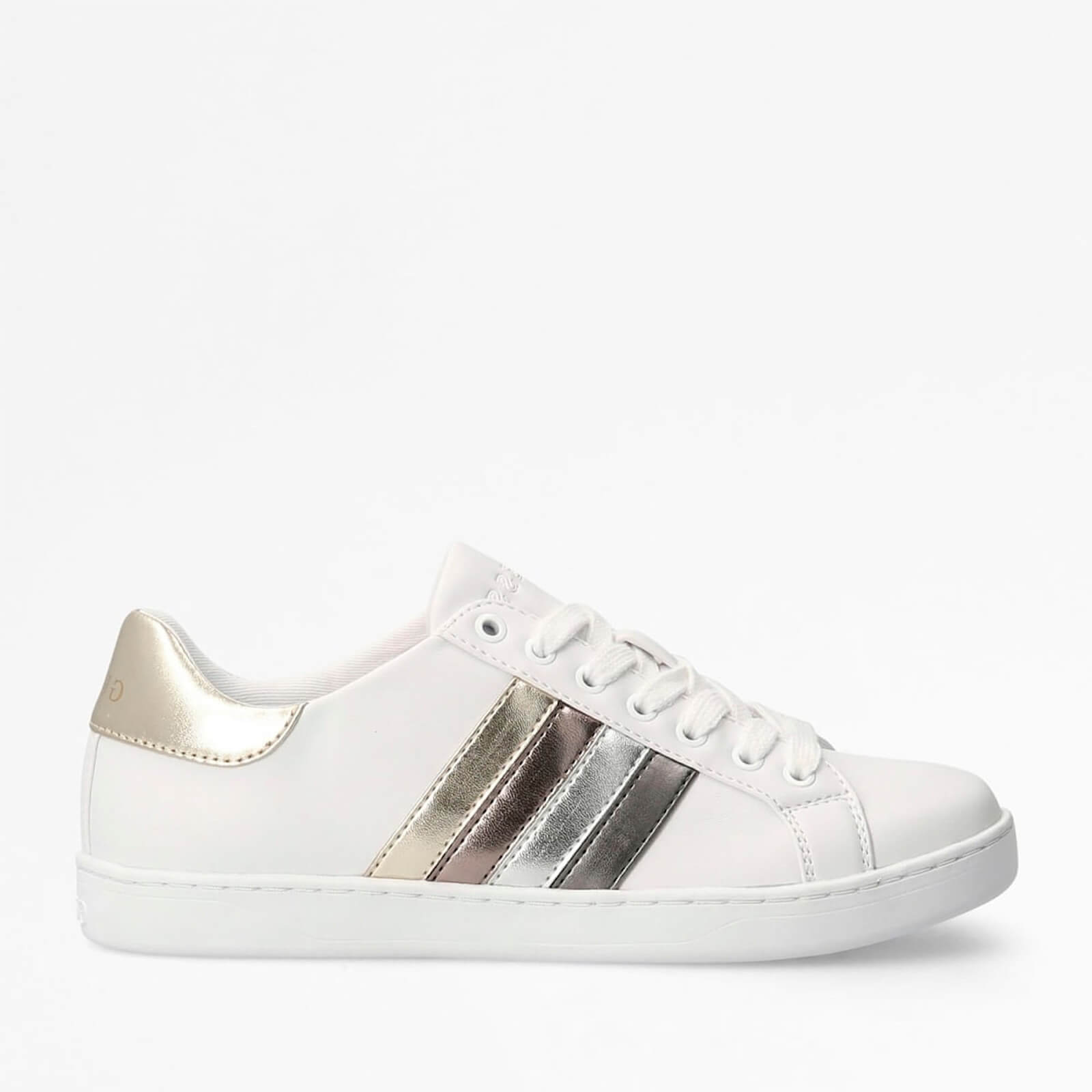 Guess Women's Jacobb Leather Cupsole Trainers - White/Platino - Uk 3