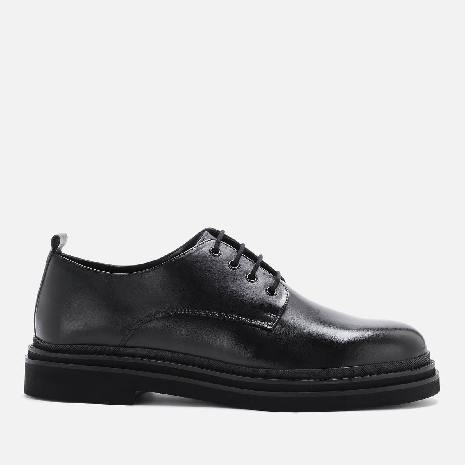 Walk London Men’s Brooklyn Leather Derby Shoes - Black