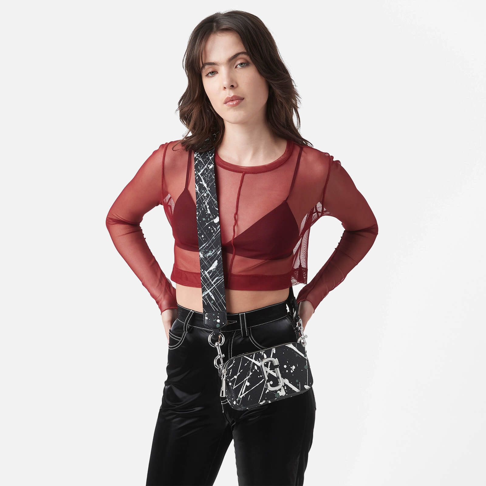MARC JACOBS (THE) 'THE SPLATTER SNAPSHOT' CAMERA BAG | Women's | OS | Black,White
