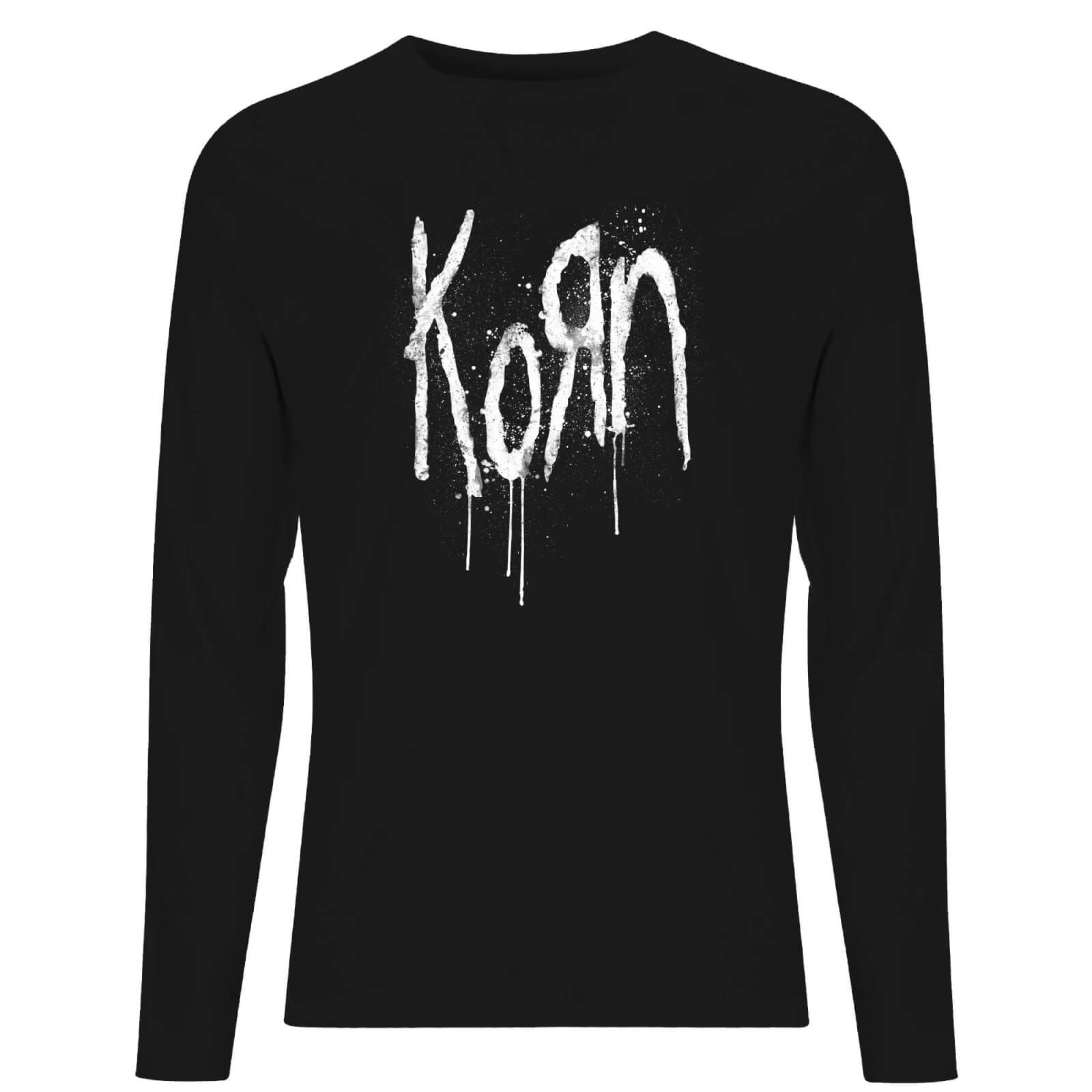 Korn Splatter Men’s Long Sleeve T-Shirt – Black – XS