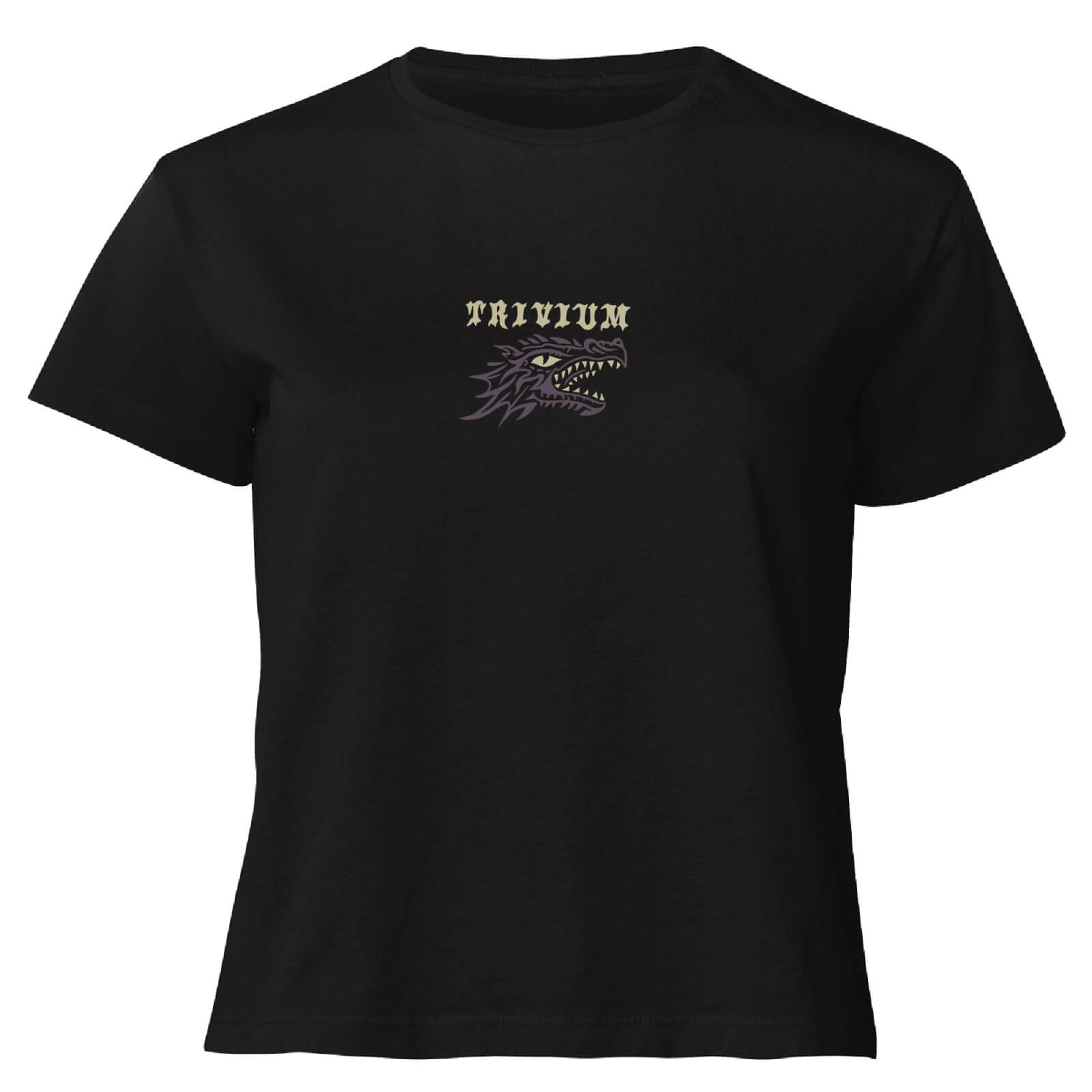 Trivium Dragon Stamp Women’s Cropped T-Shirt – Black – XS
