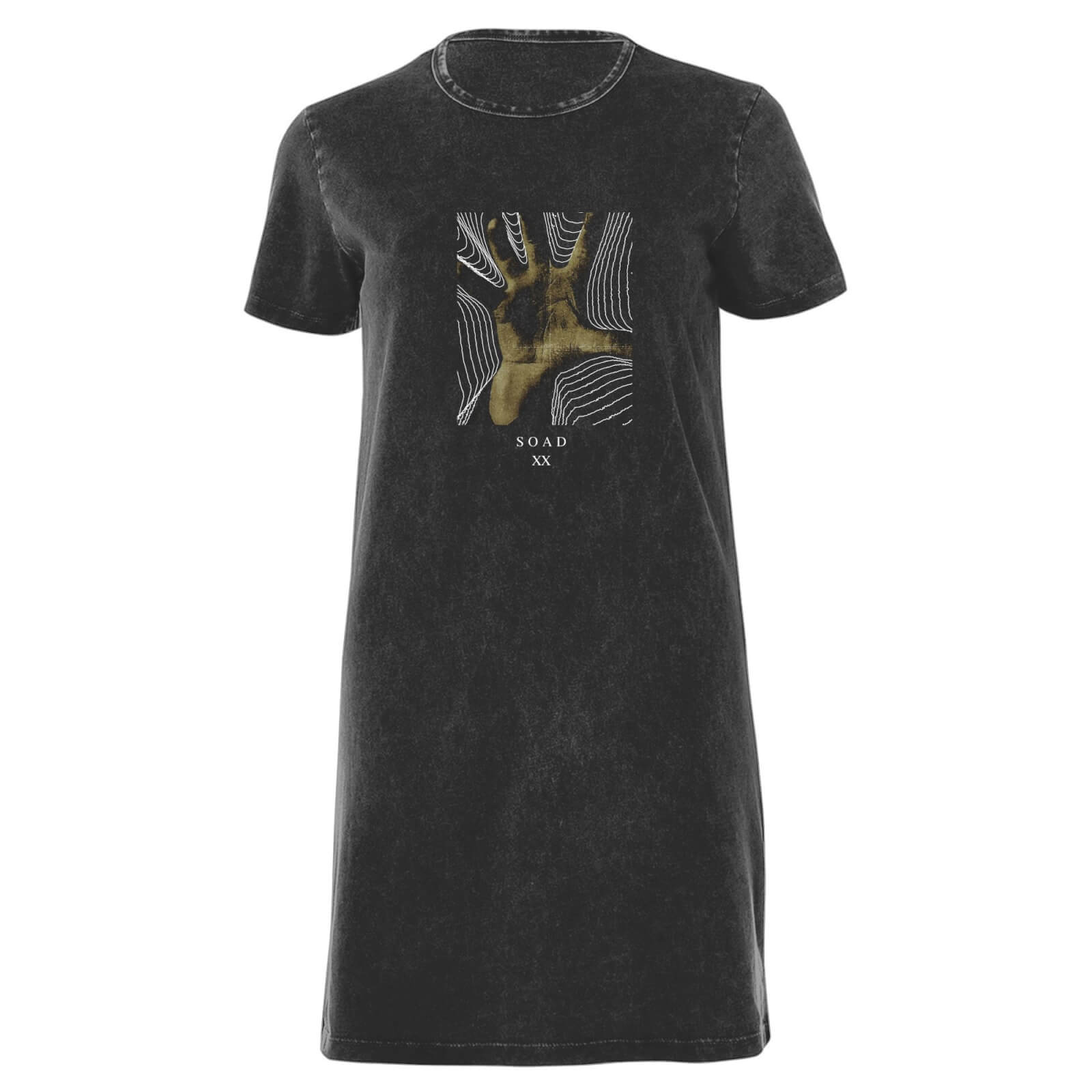 System Of A Down Hand Women's T-Shirt Dress - Black Acid Wash - S