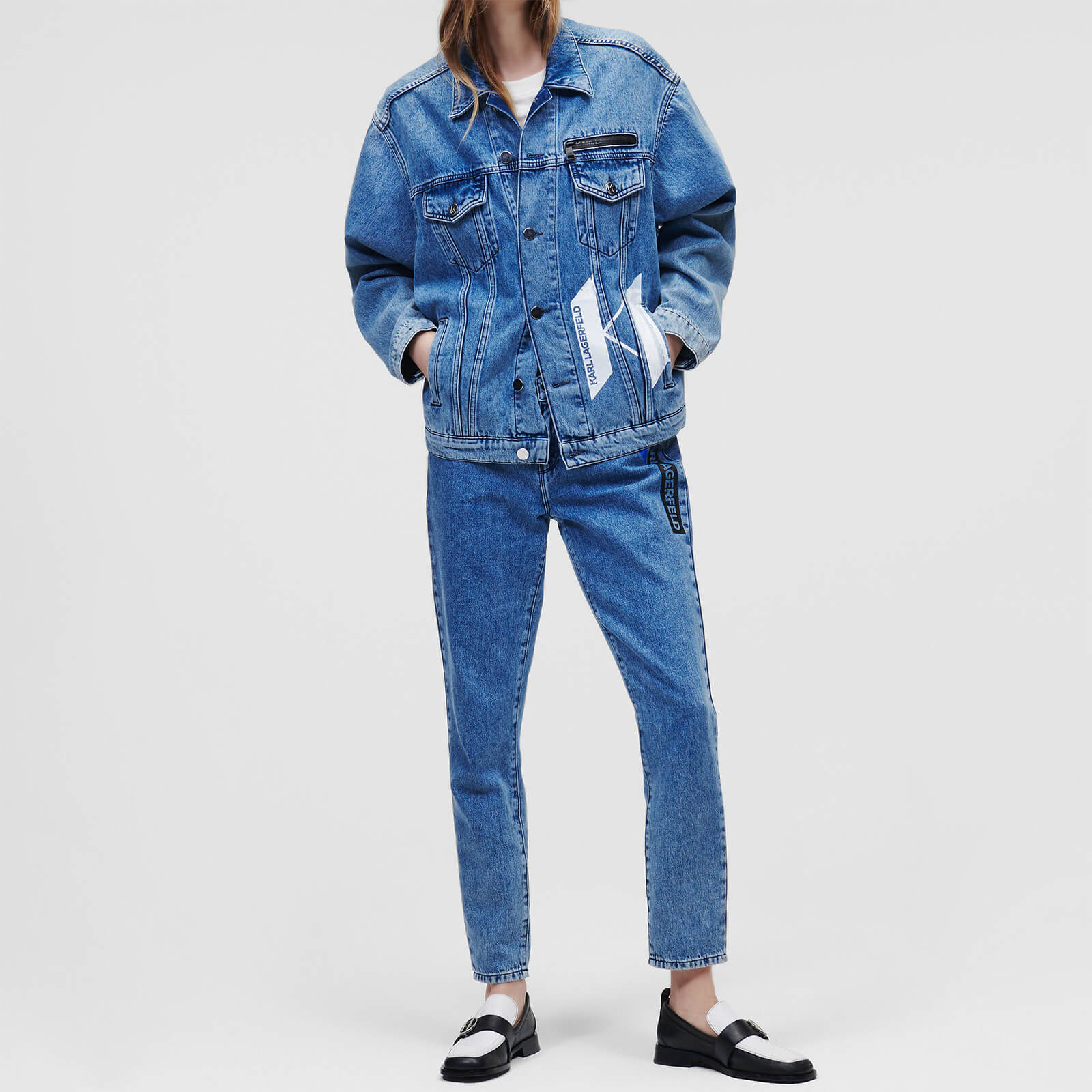 KARL LAGERFELD Women's Unisex Denim Jacket - Blue - XS