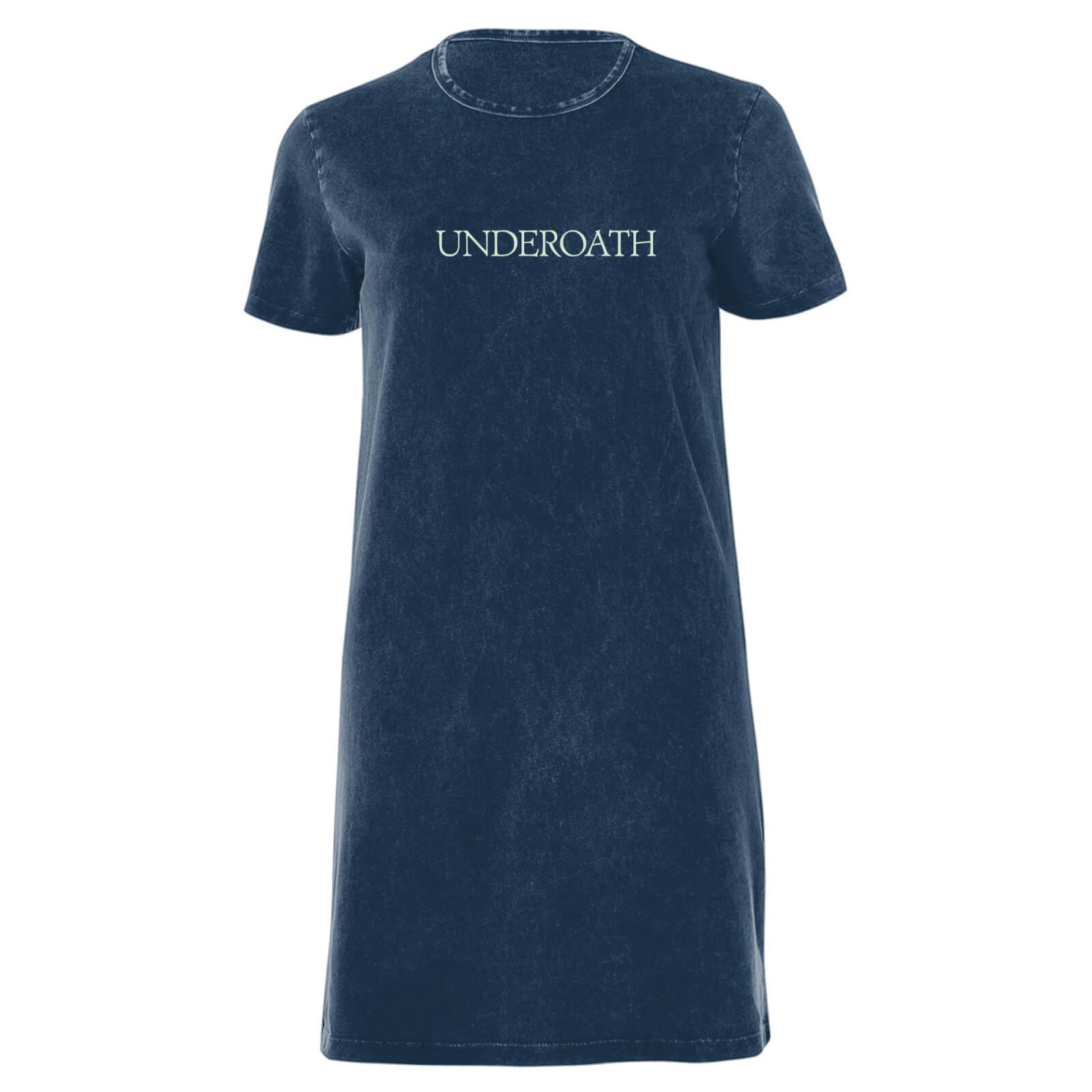 Underoath Title Lock Women's T-Shirt Dress - Navy Acid Wash - XXL - Navy Acid Wash