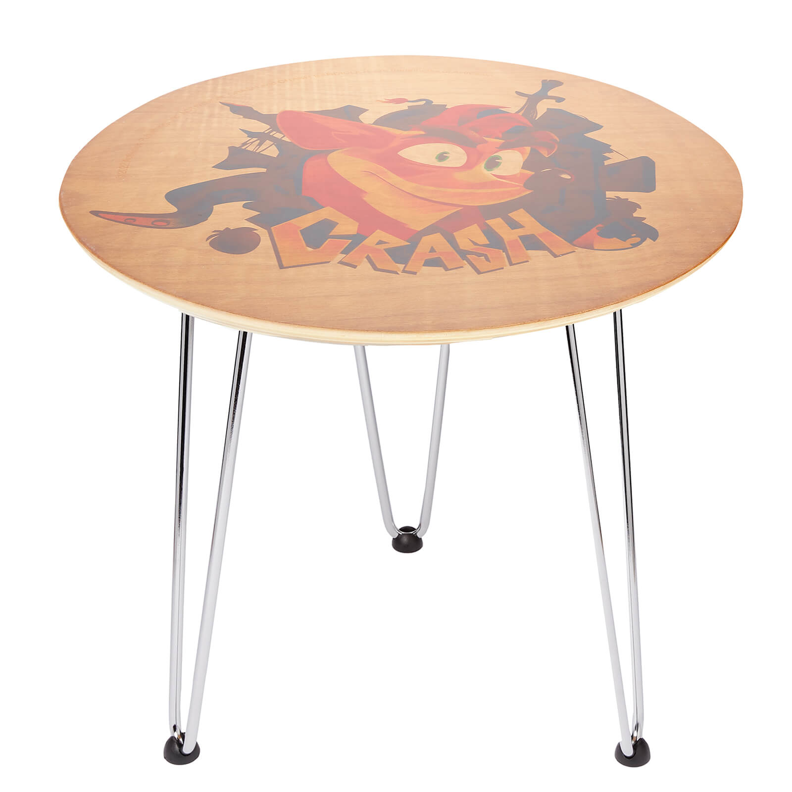 Crash Bandicoot Core Wooden Side Table - Silver