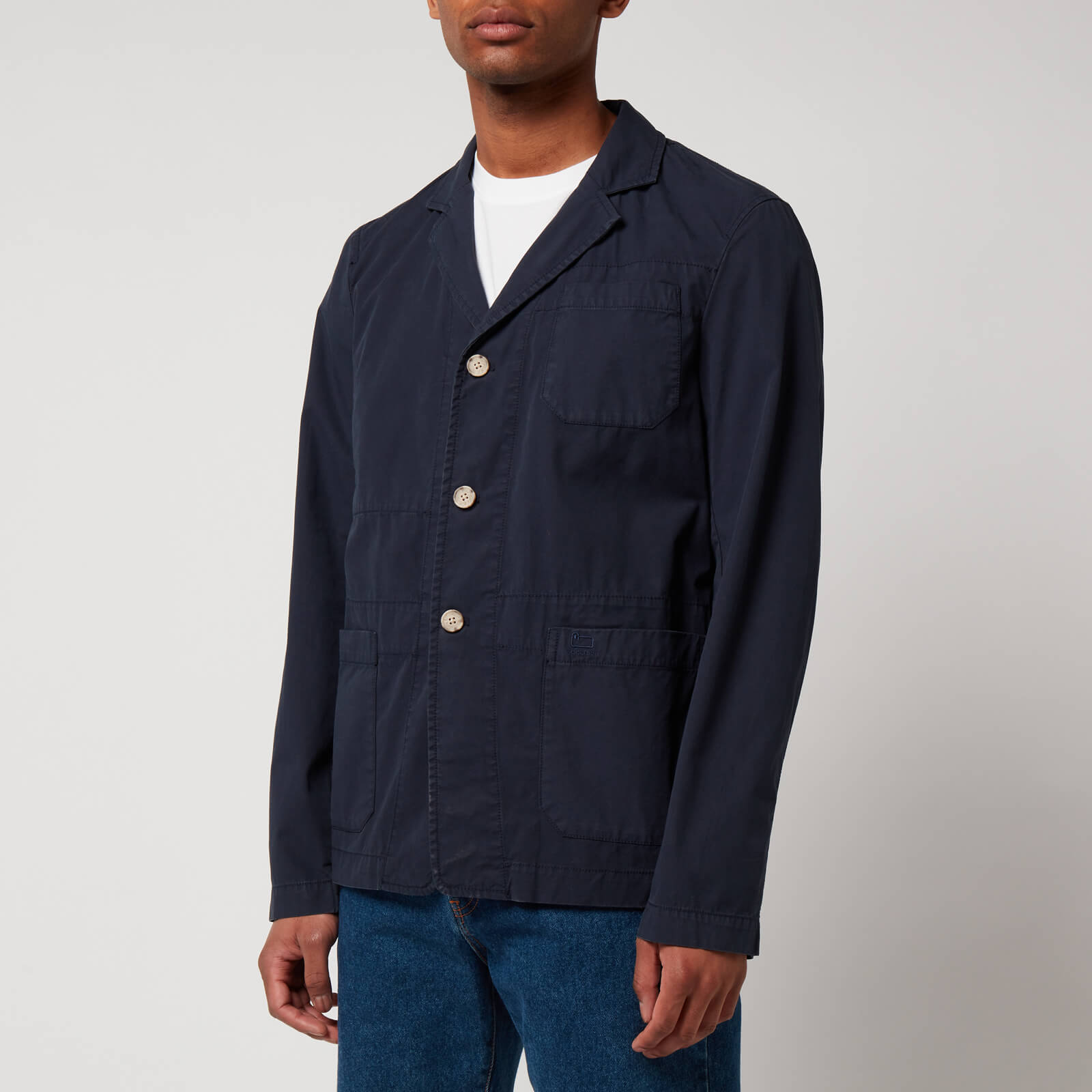 Woolrich Men's Military Cotton Blazer - Melton Blue - S