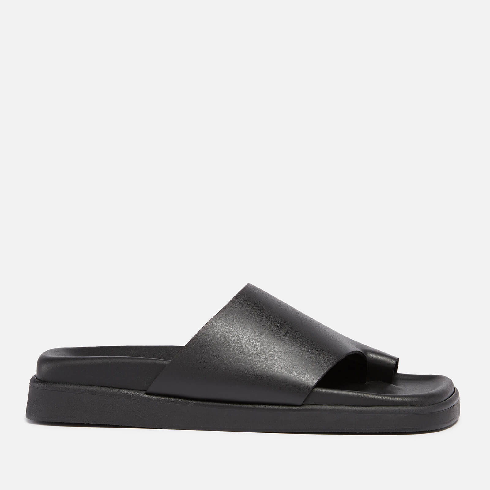 ALOHAS Women’s Toe Ring Leather Sandals - Black