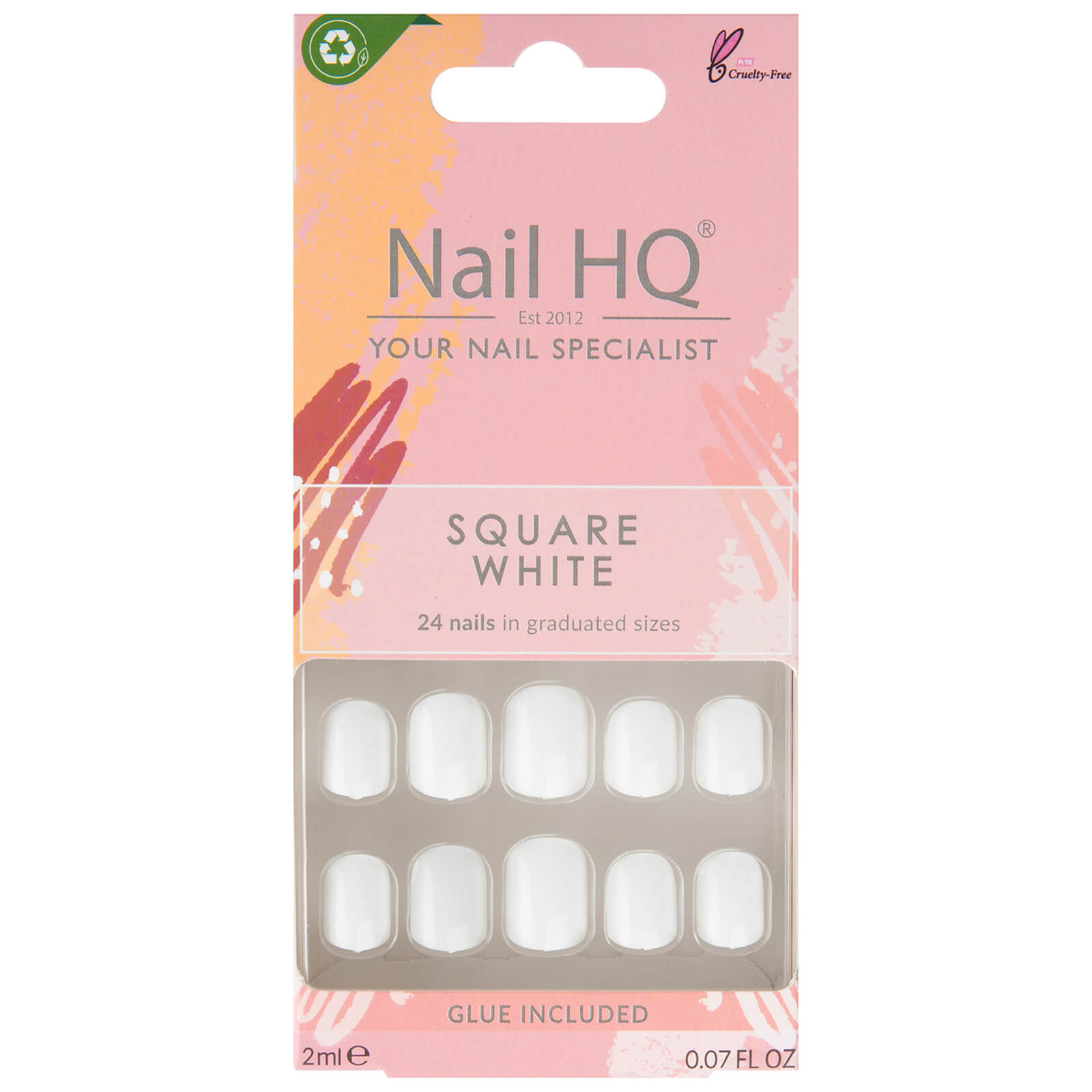 Nail HQ Square White Nails (24 Pieces)