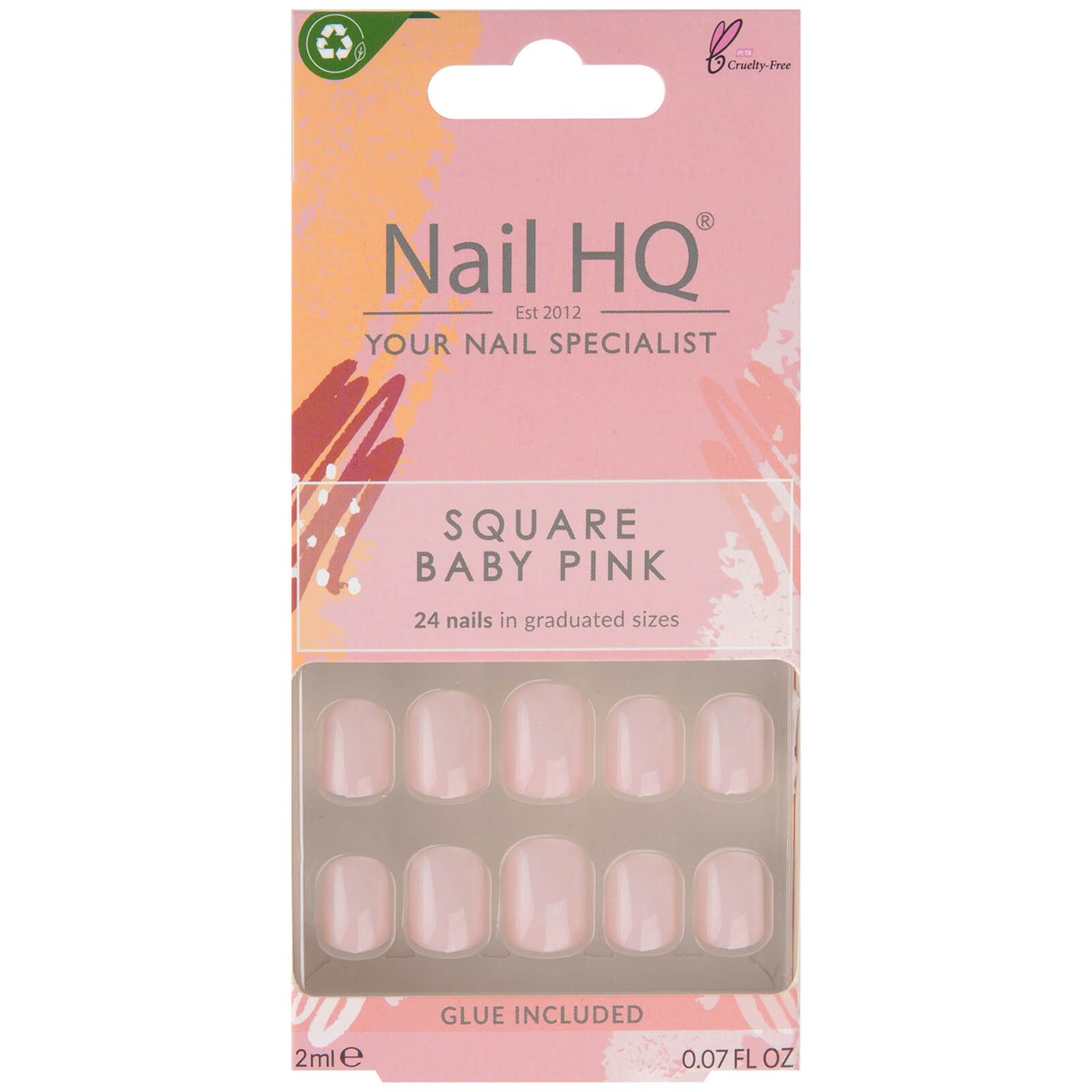 Image of Nail HQ Square Baby Pink Nails (24 Pieces)