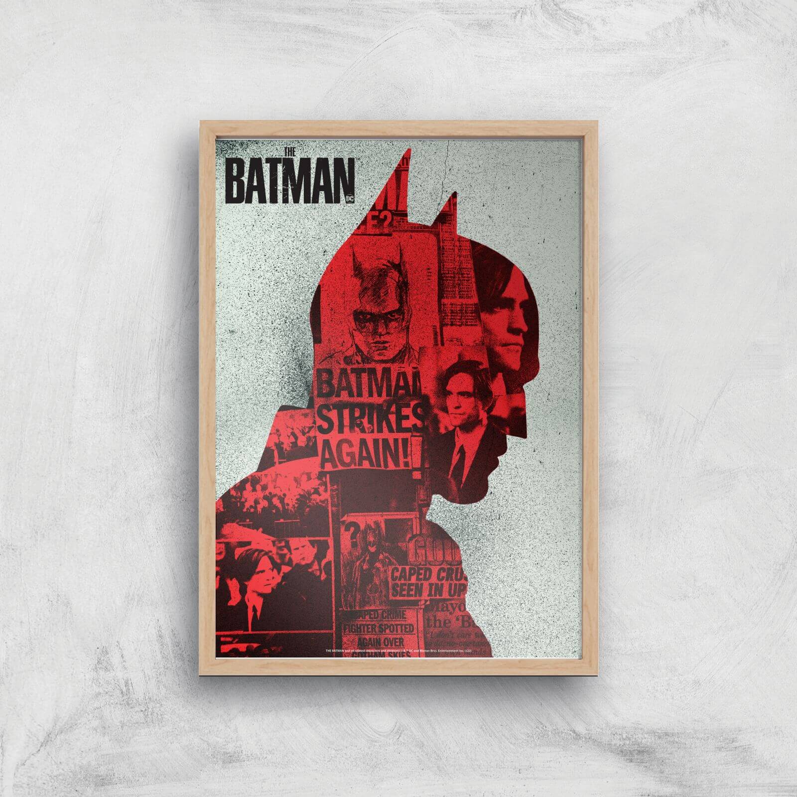 The Batman Silhouette Giclee Art Print - A4 - Wooden Frame