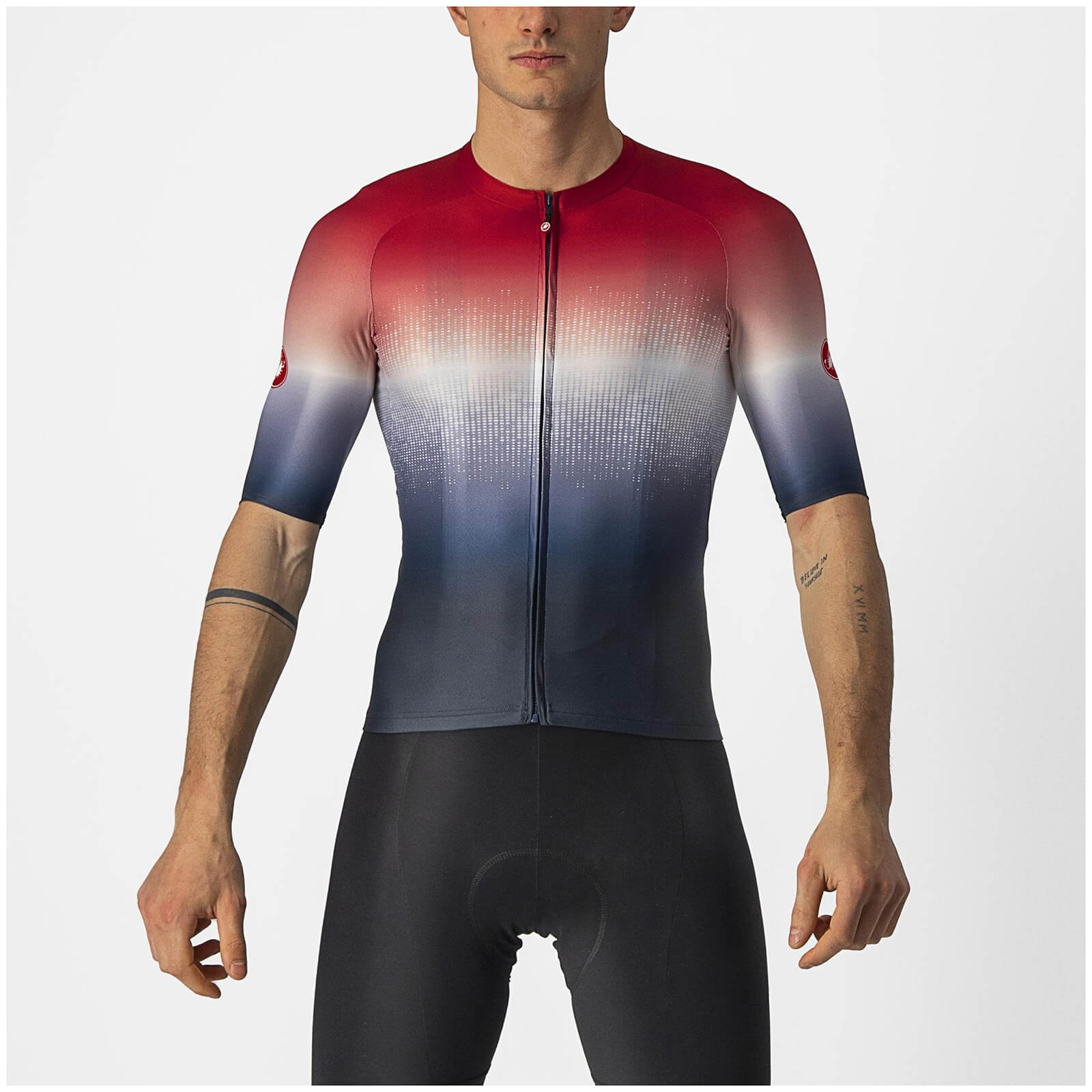 Castelli Aero Race 6.0 Jersey - XXL - Saville Blue/Pro Red