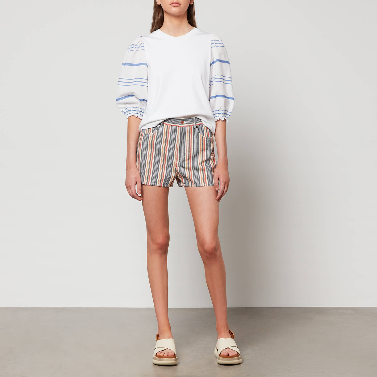 See By Chloé Women's Embellished Tees On Cotton Jersey Top - White - Eu 38/uk 10 Chs22ujh18082 General Clothing, White