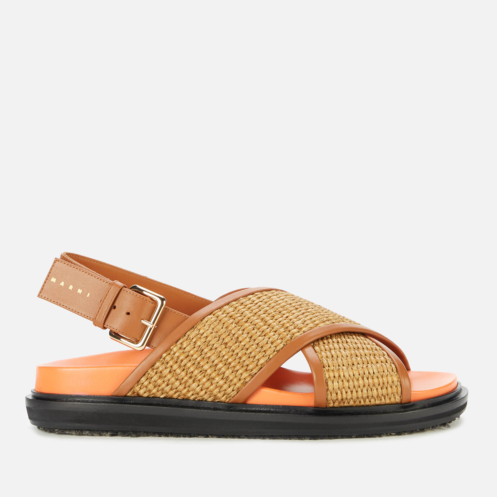 Marni Women's Woven Footbed Sandals - Raw Siena/Dust Apricot - UK 4
