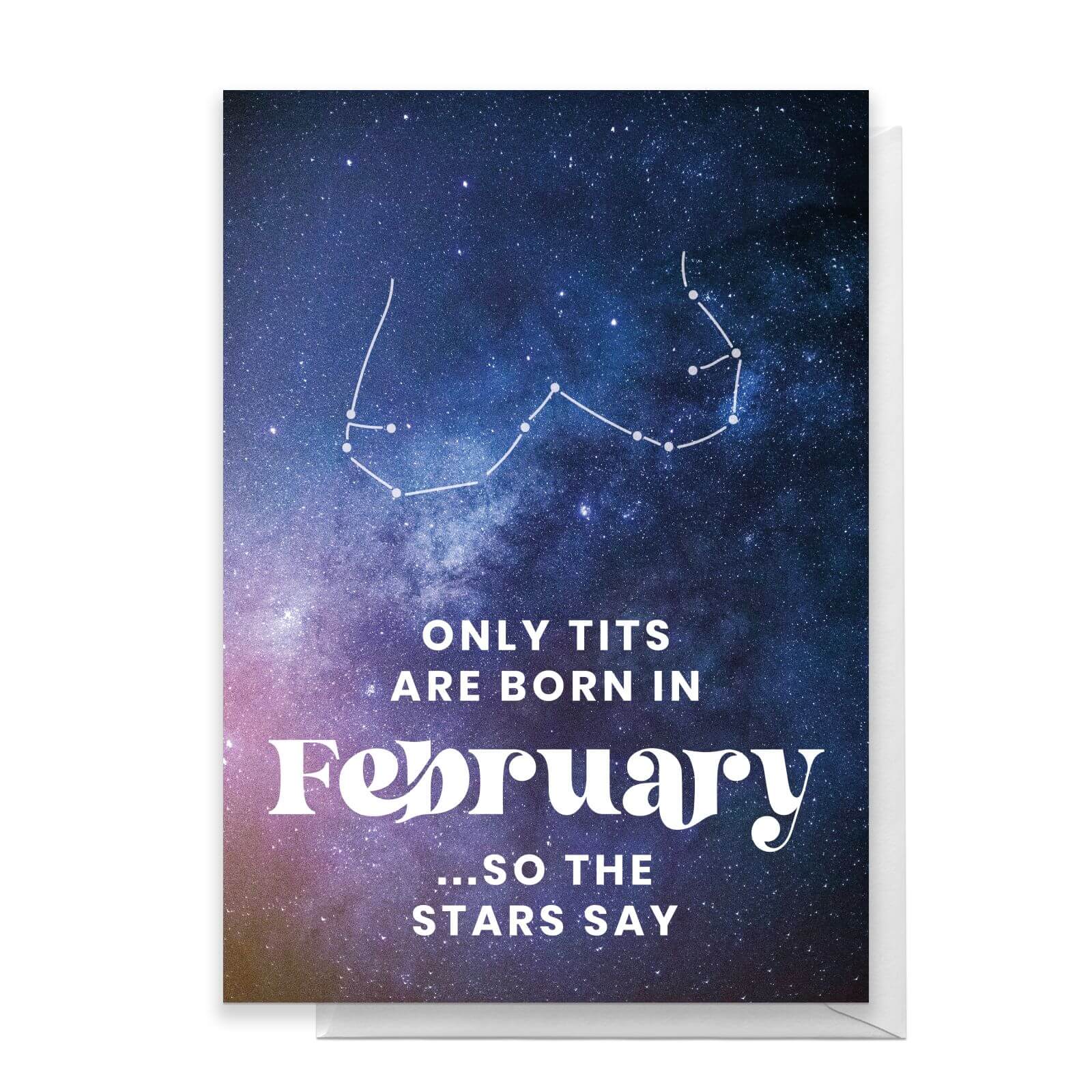 Only Tits Are Born In February Greetings Card - Large Card