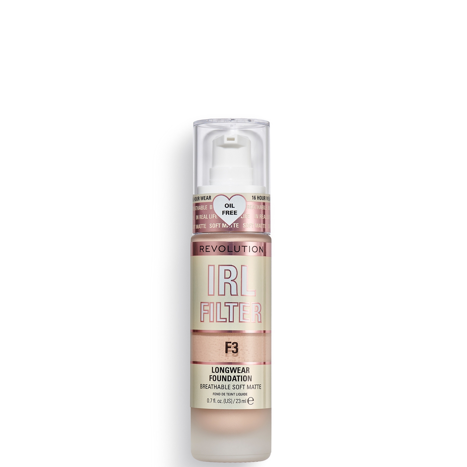 Makeup Revolution IRL Filter Longwear Foundation 23ml (Various Shades) - F3