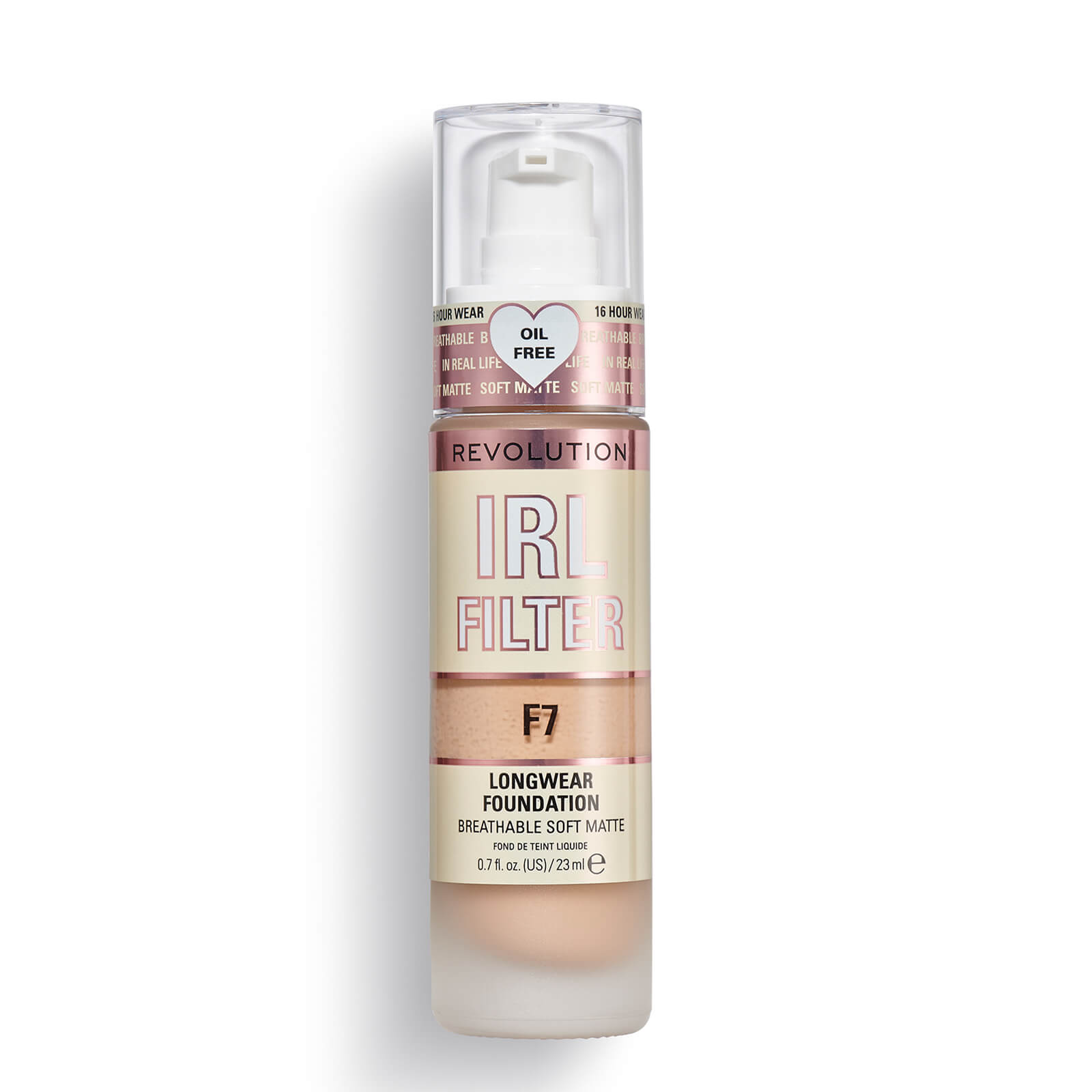Makeup Revolution IRL Filter Longwear Foundation 23ml (Various Shades) - F7
