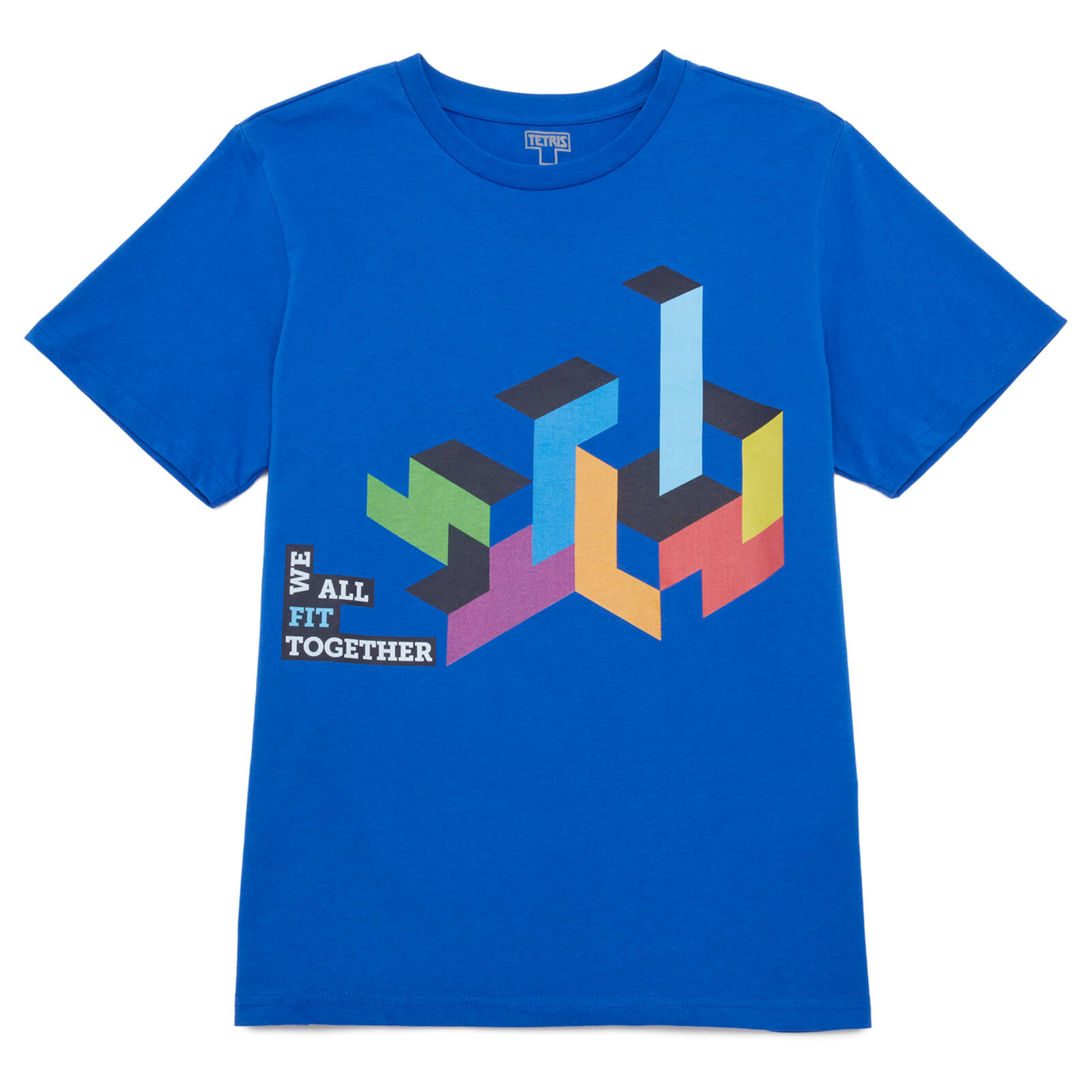 Tetris™ We All Fit Together Unisex T-Shirt - Blue - M - Blue
